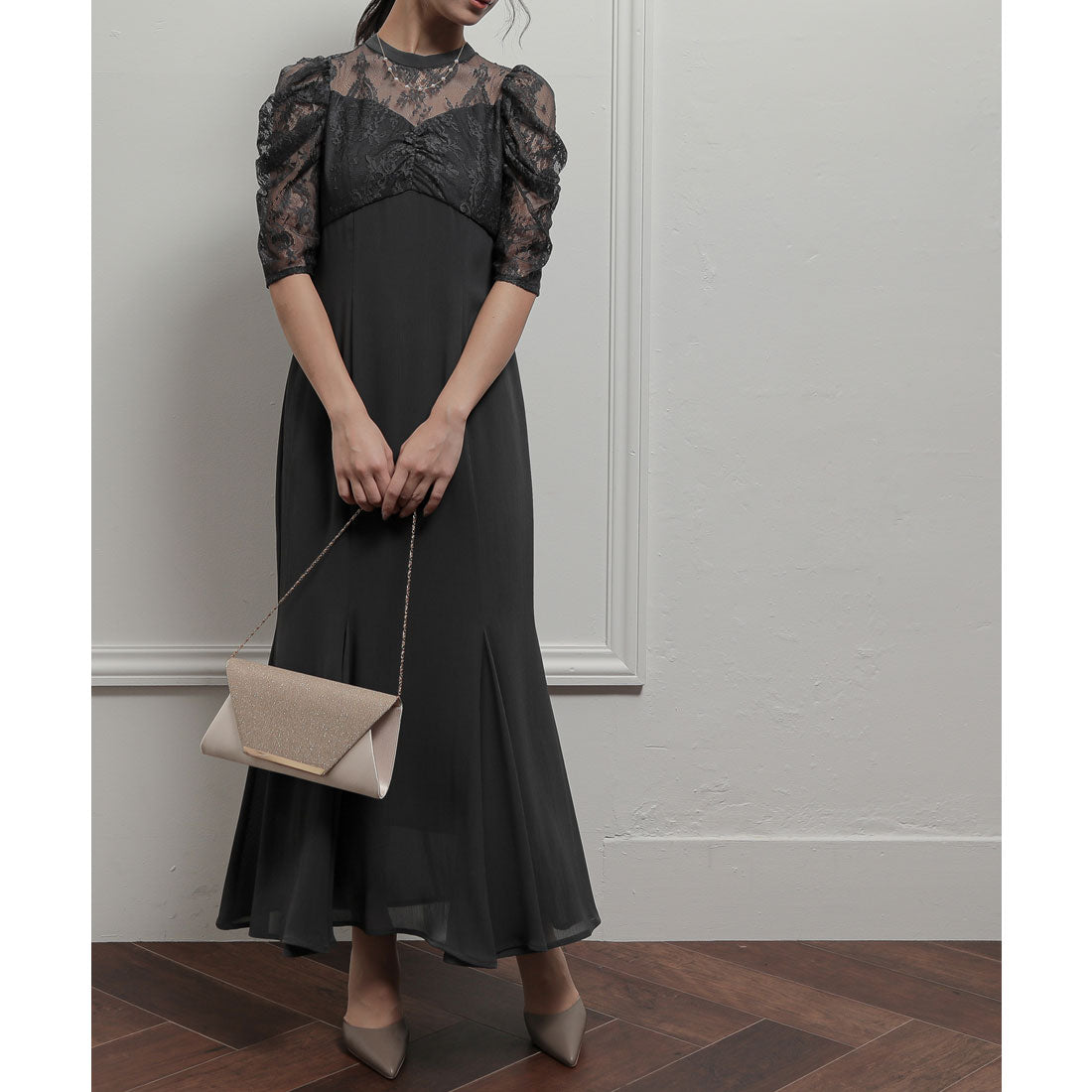 Epic Day Lace Combination Mermaid Long Dress