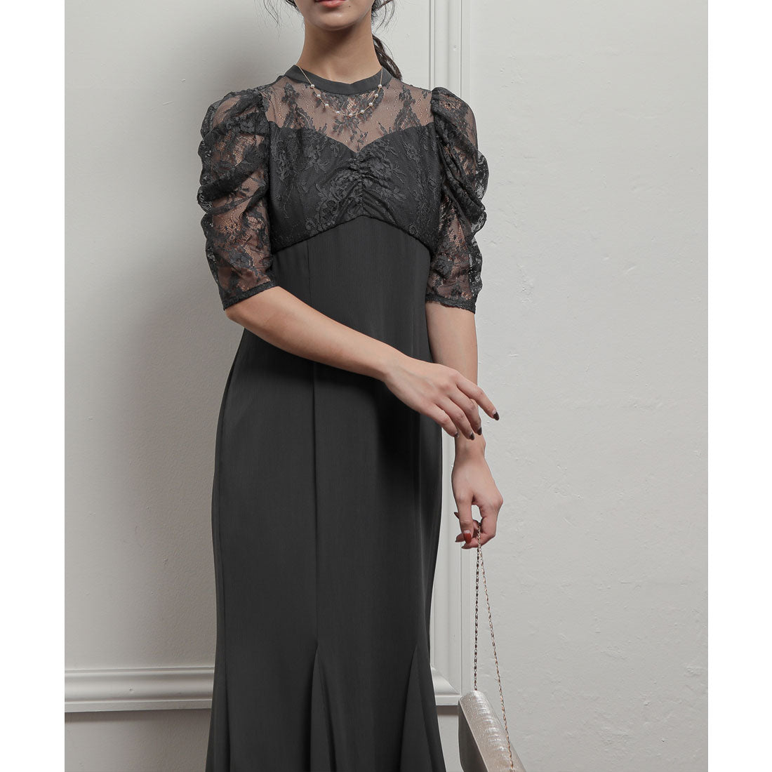 Epic Day Lace Combination Mermaid Long Dress