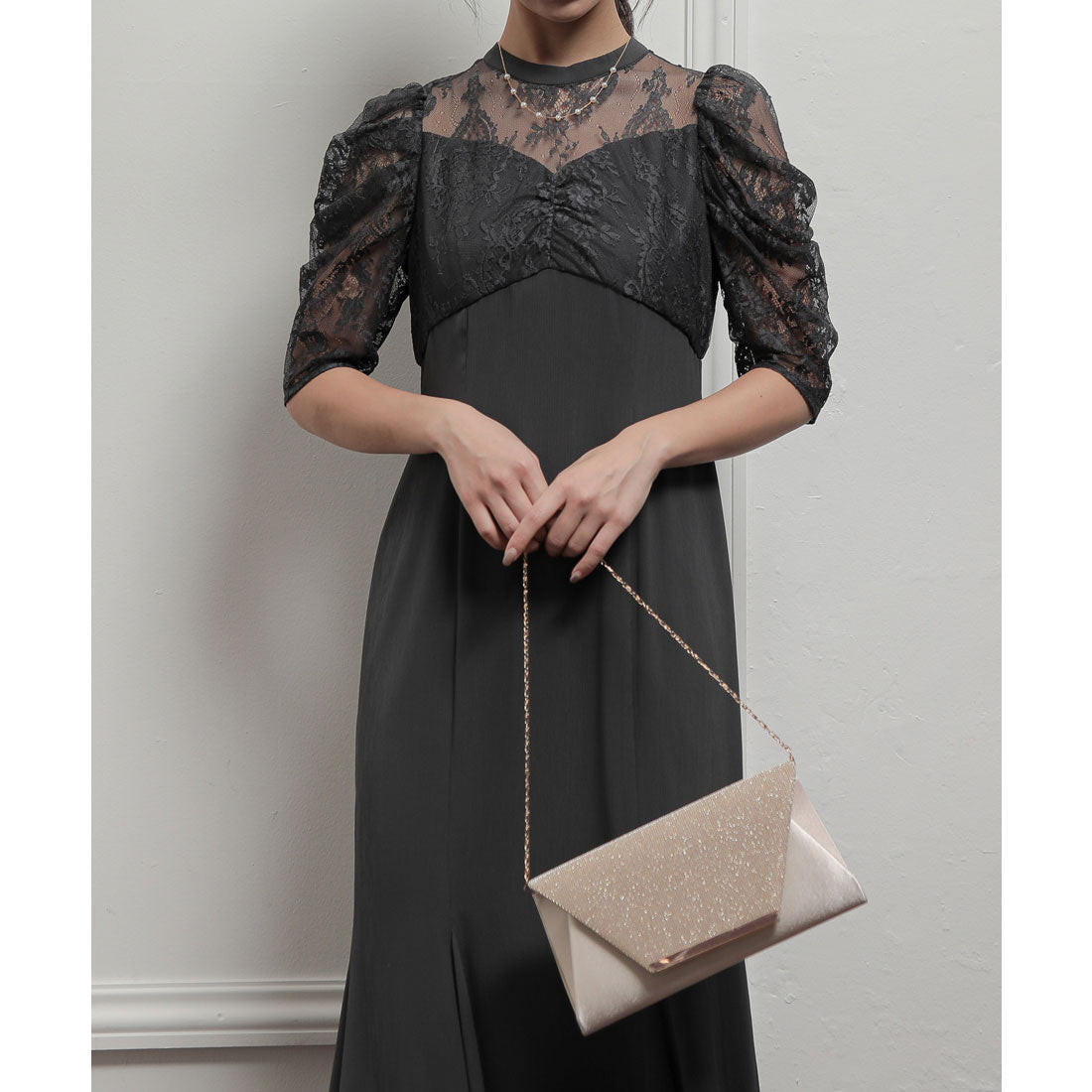 Epic Day Lace Combination Mermaid Long Dress