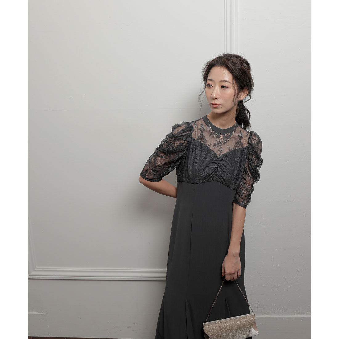 Epic Day Lace Combination Mermaid Long Dress