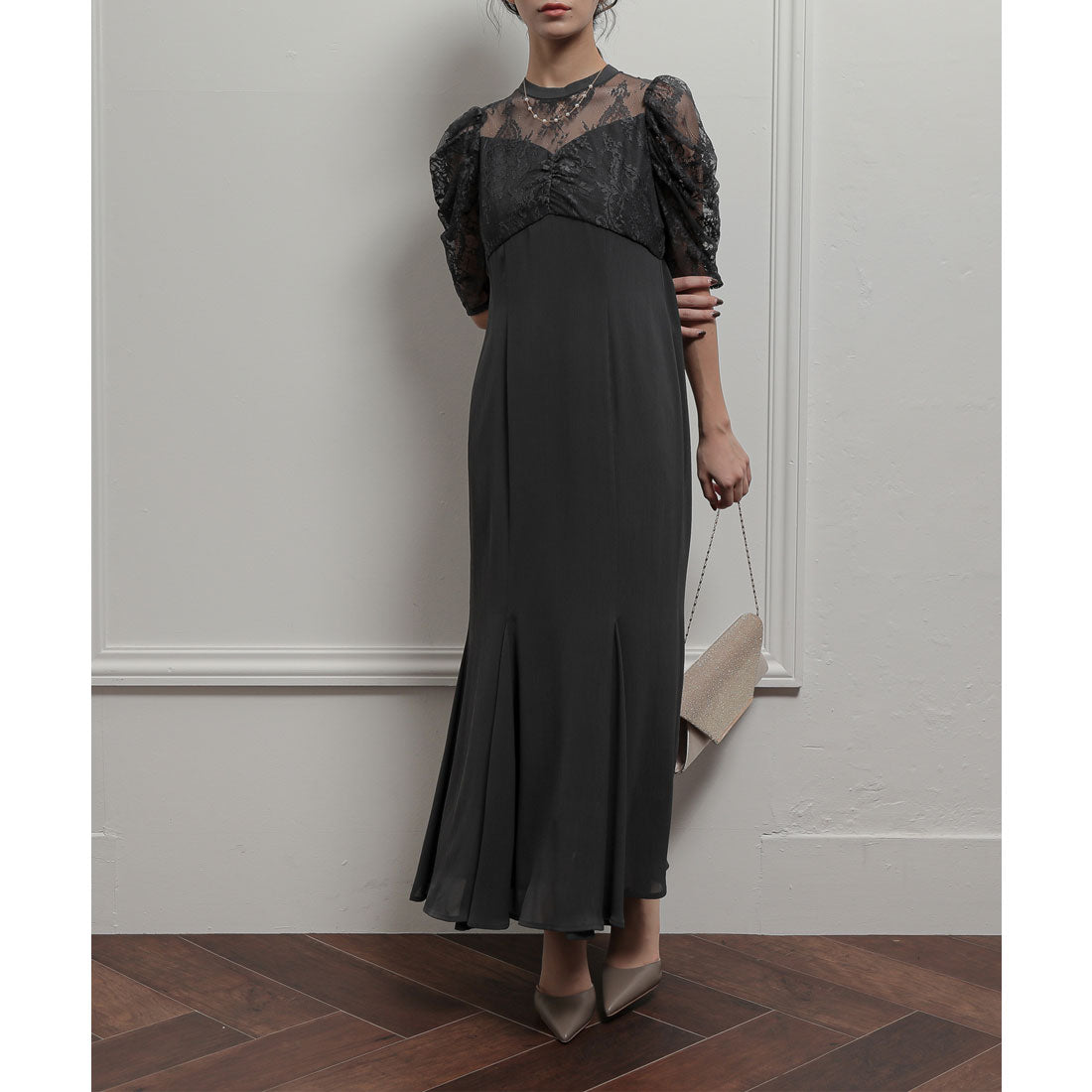 Epic Day Lace Combination Mermaid Long Dress