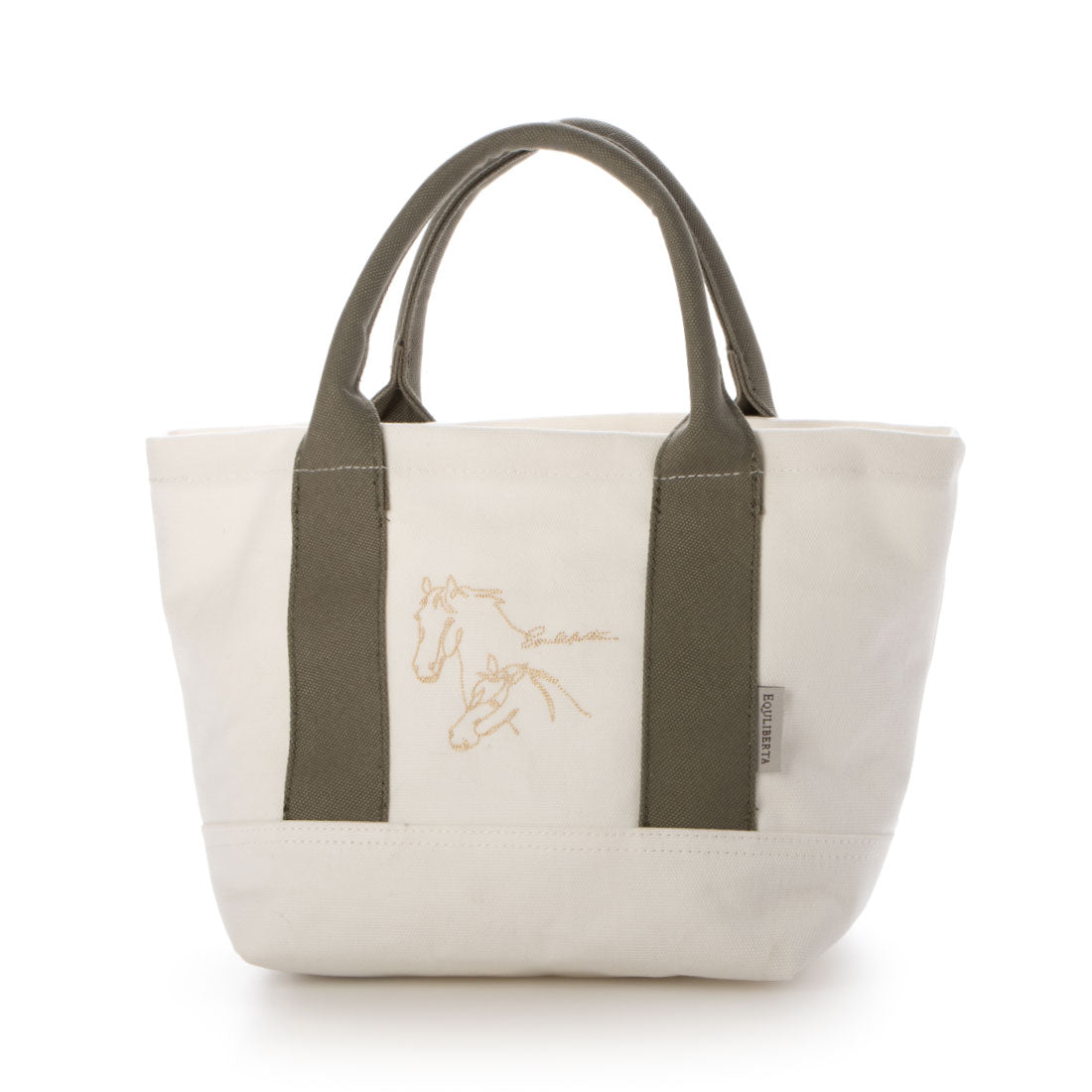 エクリベルタ EQULIBERTA ミニキャンバストートバッグ (ホワイト/カーキ) ホワイト/カーキ