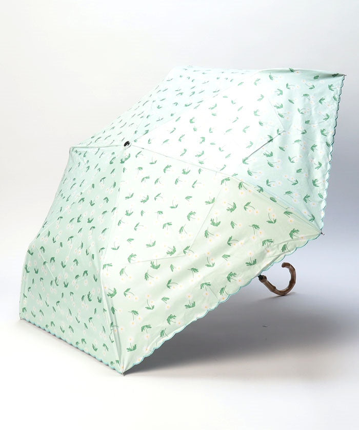 エスタ estaa 晴雨兼用折りたたみ傘 アデリアレトロ×estaa 野ばな (ミントグリーン) ミントグリーン