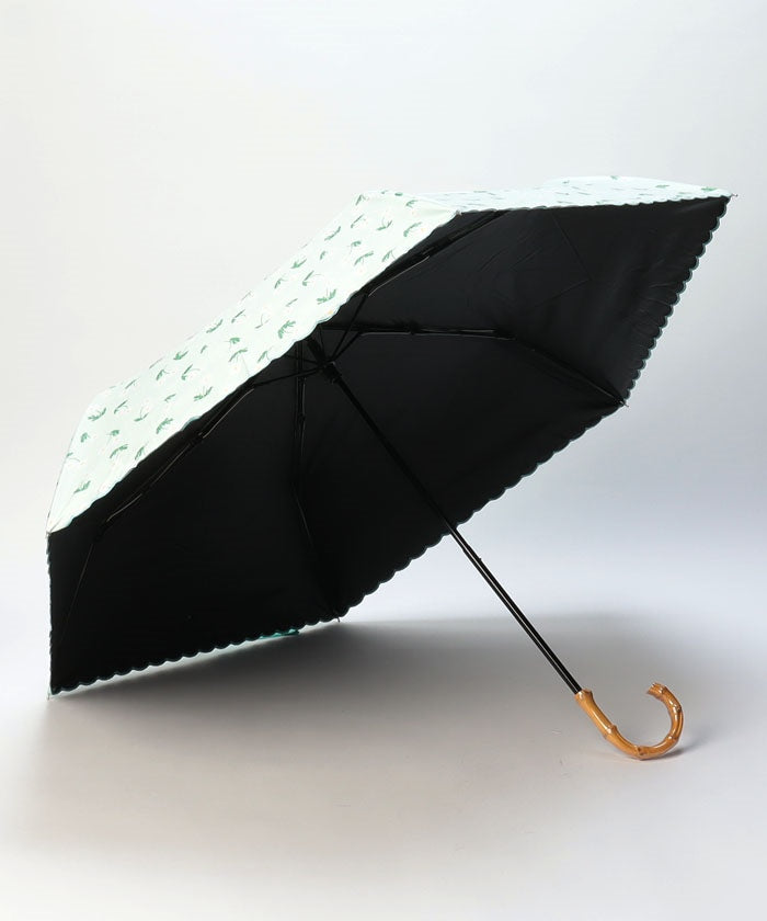 エスタ estaa 晴雨兼用折りたたみ傘 アデリアレトロ×estaa 野ばな (ミントグリーン) ミントグリーン