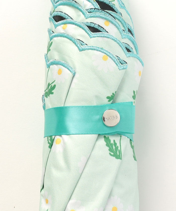 エスタ estaa 晴雨兼用折りたたみ傘 アデリアレトロ×estaa 野ばな (ミントグリーン) ミントグリーン