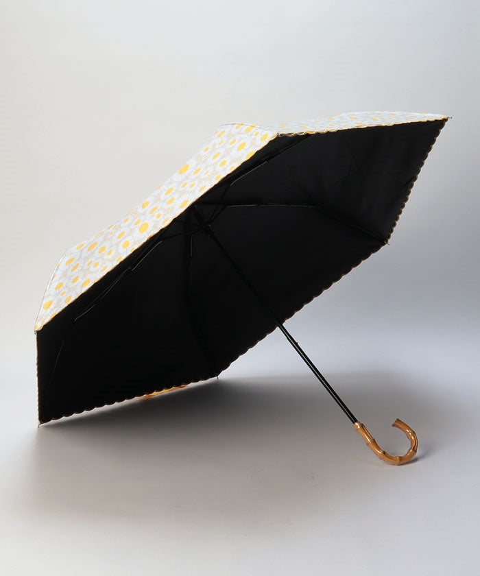 エスタ estaa 晴雨兼用折りたたみ傘 アデリアレトロ×estaa 花ざかり (ライトオレンジ) ライトオレンジ