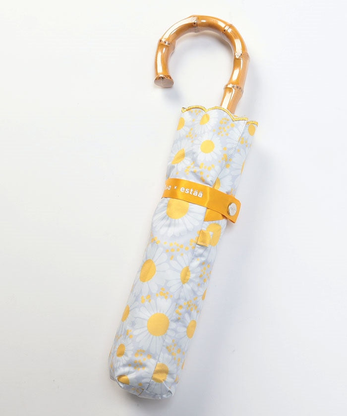 エスタ estaa 晴雨兼用折りたたみ傘 アデリアレトロ×estaa 花ざかり (ライトオレンジ) ライトオレンジ
