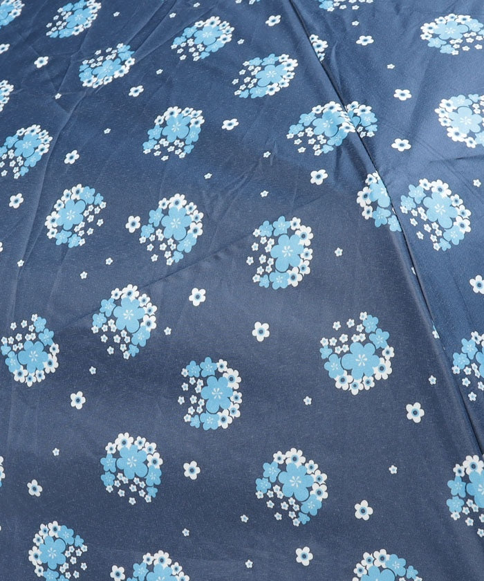 エスタ estaa 晴雨兼用折りたたみ傘 アデリアレトロ×estaa 花の輪 (ディープブルー) ディープブルー