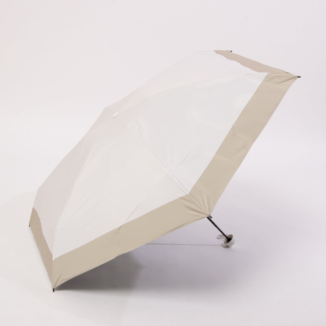 エスタ estaa kowaza ボーダー 折りたたみ傘 晴雨兼用日傘 UV/遮光/遮熱 (ホワイト) ホワイト