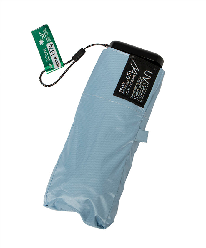 エスタ estaa 【超軽量/約124g~】マジカルテックプロ 遮光率100% 5段折りたたみ傘 晴雨兼用日傘 50cm (ペールスカイ) ペールスカイ