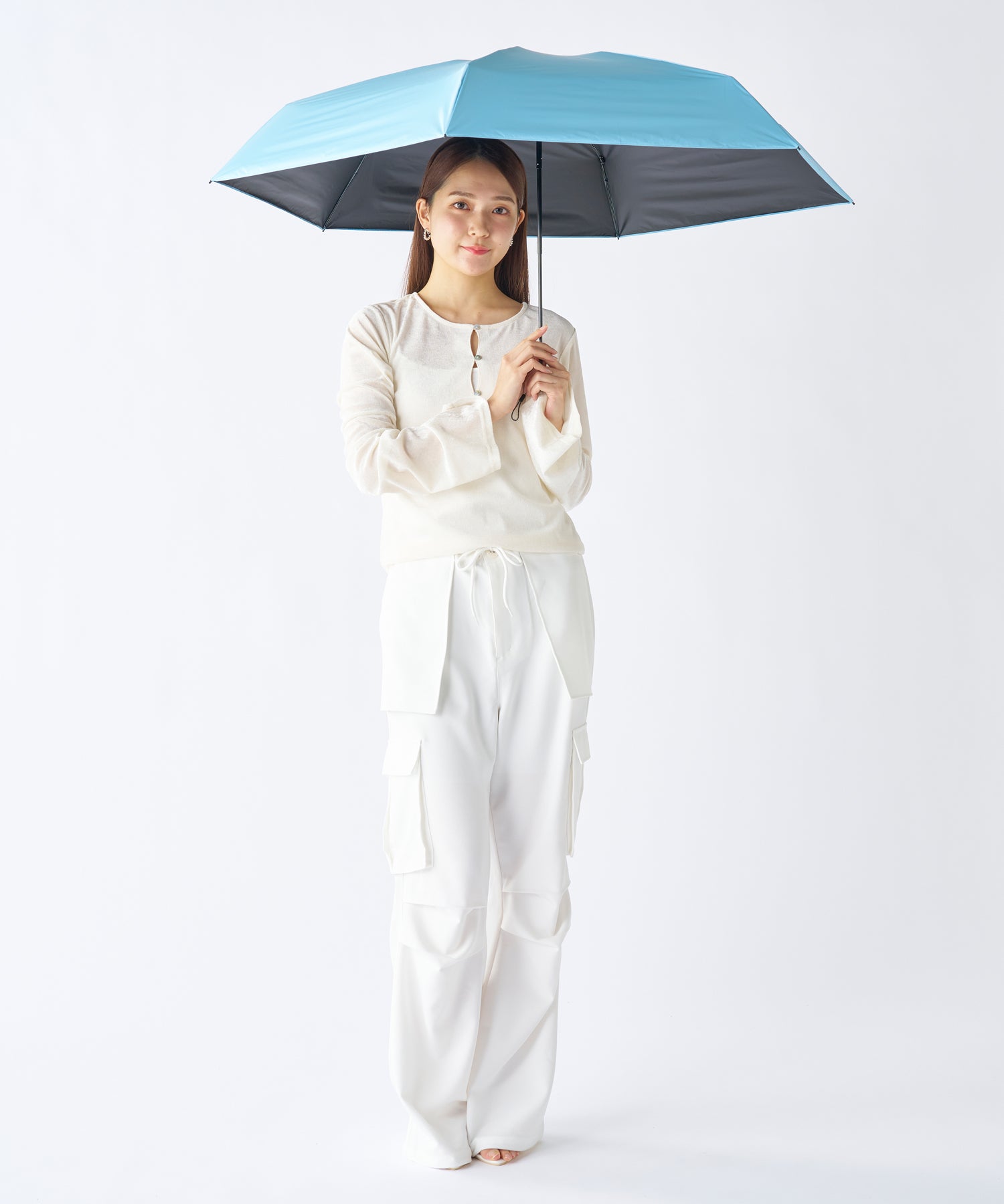 エスタ estaa 【超軽量/約158g~】マジカルテックプロ 遮光率100% 折りたたみ傘 晴雨兼用日傘 61cm (ペールスカイ) ペールスカイ