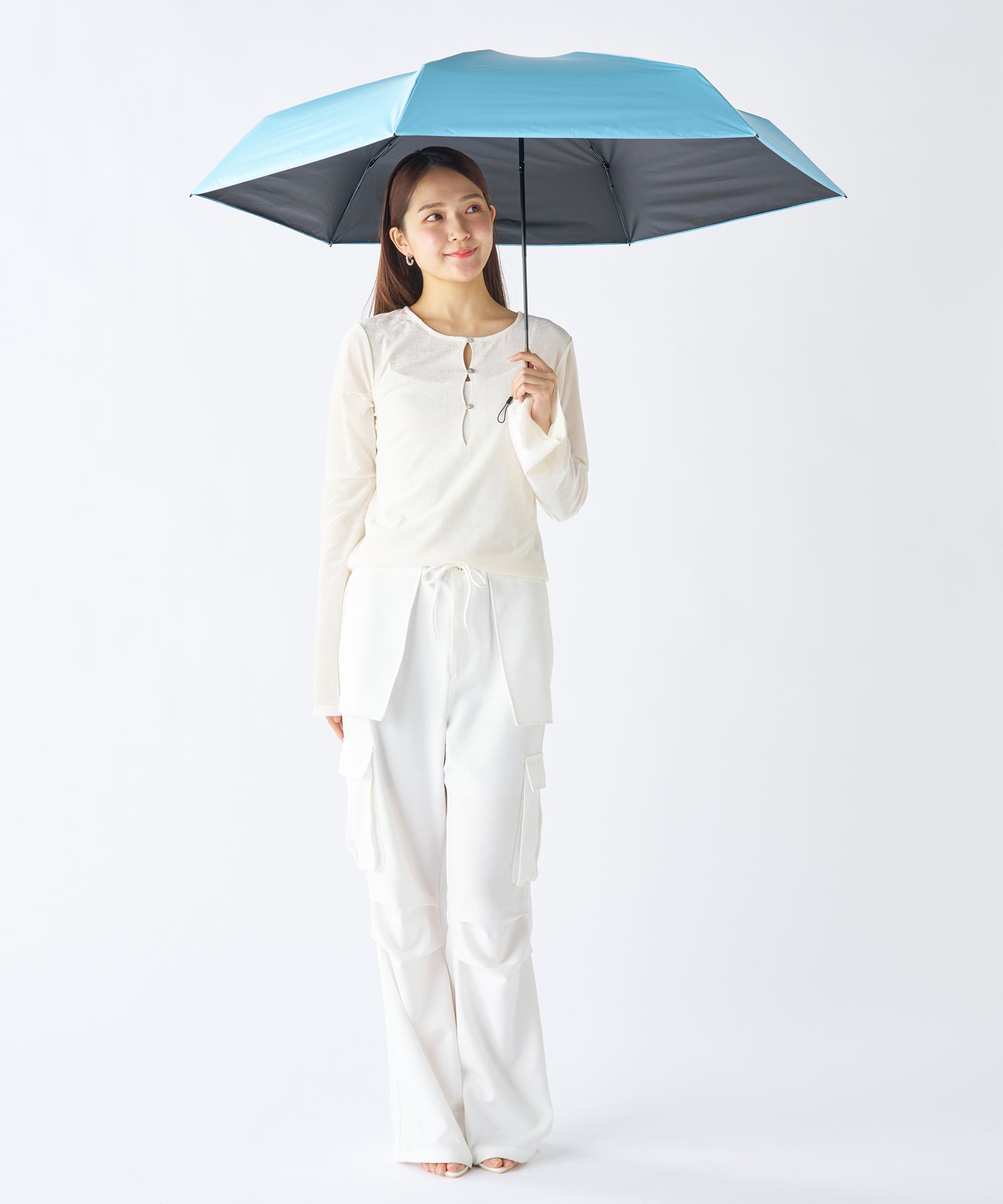 エスタ estaa 【超軽量/約158g~】マジカルテックプロ 遮光率100% 折りたたみ傘 晴雨兼用日傘 61cm (ペールスカイ) ペールスカイ