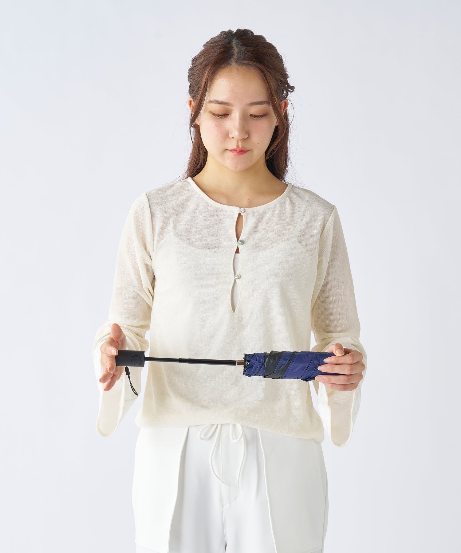 エスタ estaa 【超軽量/約155g~】マジカルテックプロ 遮光率100% 自動開閉傘 晴雨兼用日傘 UV 50cm (ディープブルー) ディープブルー