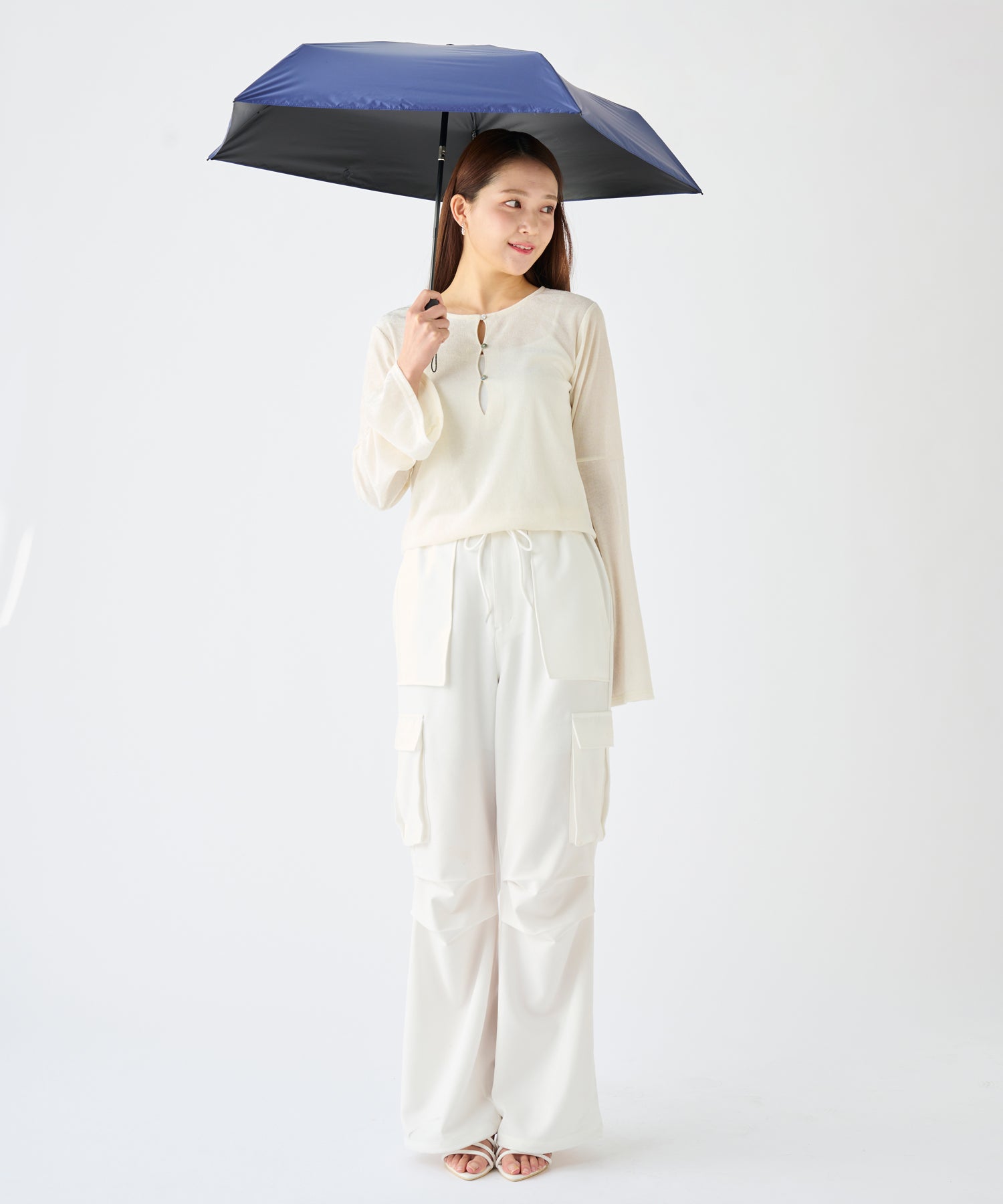 エスタ estaa 【超軽量/約155g~】マジカルテックプロ 遮光率100% 自動開閉傘 晴雨兼用日傘 UV 50cm (ディープブルー) ディープブルー