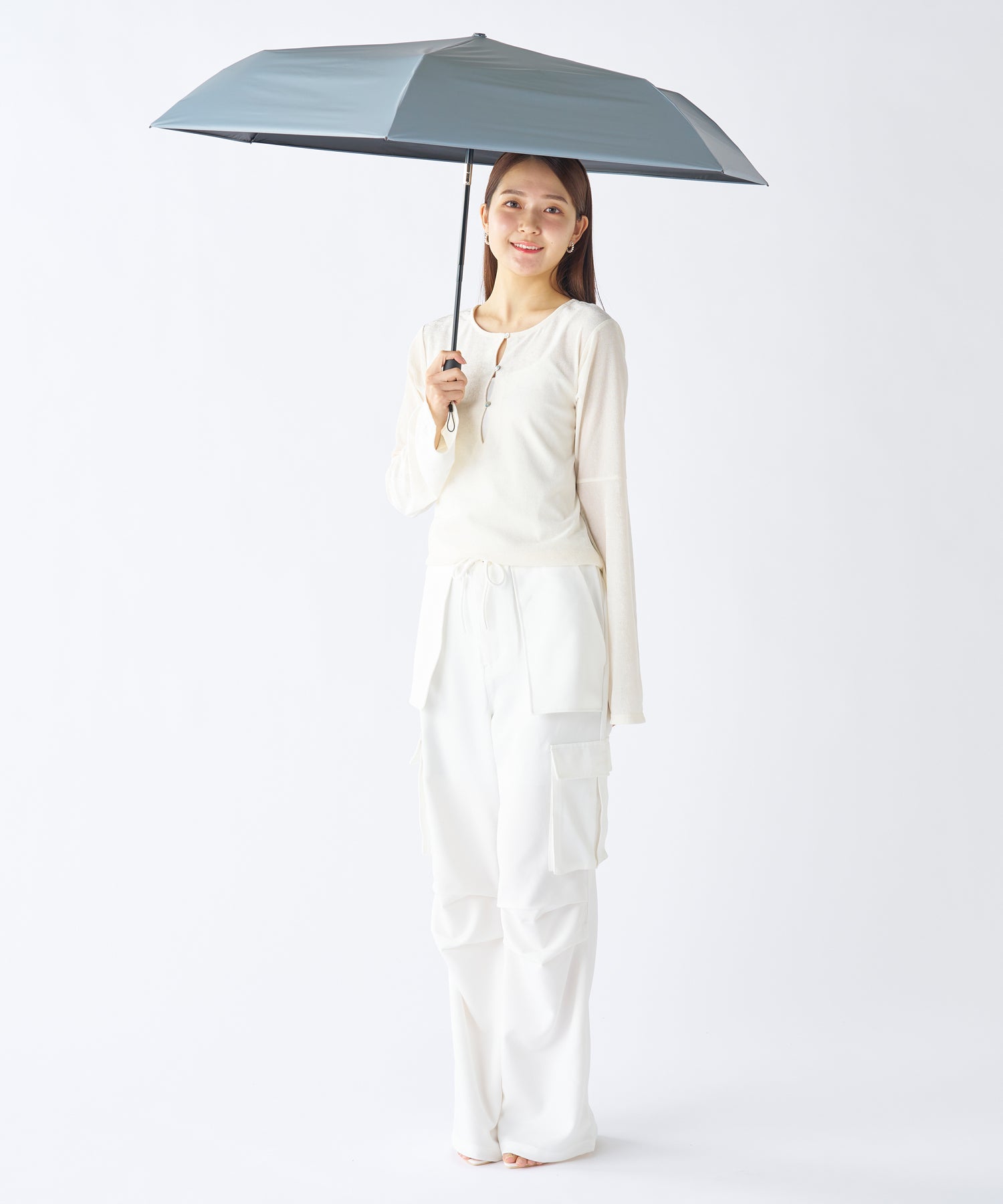 エスタ estaa 【超軽量/約240g~】マジカルテックプロ 遮光率100% 自動開閉傘 晴雨兼用日傘 UV 58cm (ライトグレー) ライトグレー