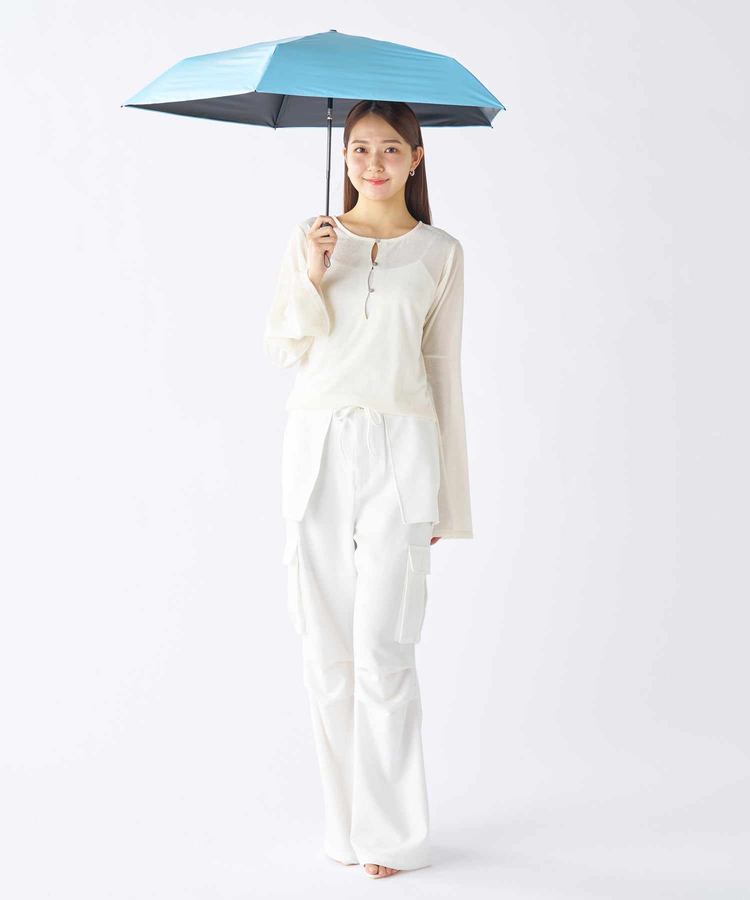 エスタ estaa 【超軽量/約155g~】マジカルテックプロ 遮光率100% 自動開閉傘 晴雨兼用日傘 UV 50cm (ペールスカイ) ペールスカイ