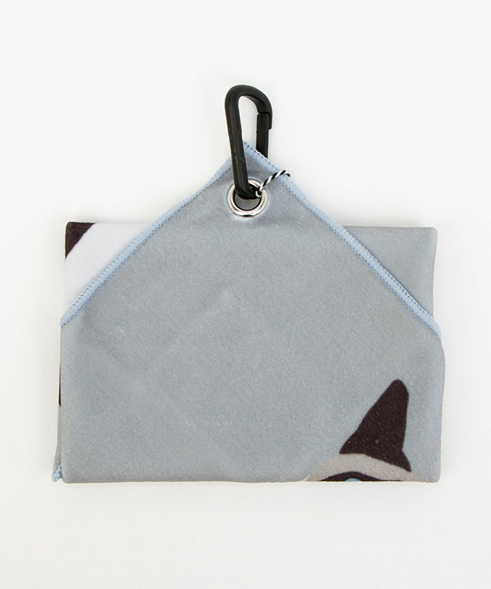 エスタ estaa 【くっつきタオル】WEB限定 猫 ハンカチ 傘袋 レイングッズ (グレー) グレー