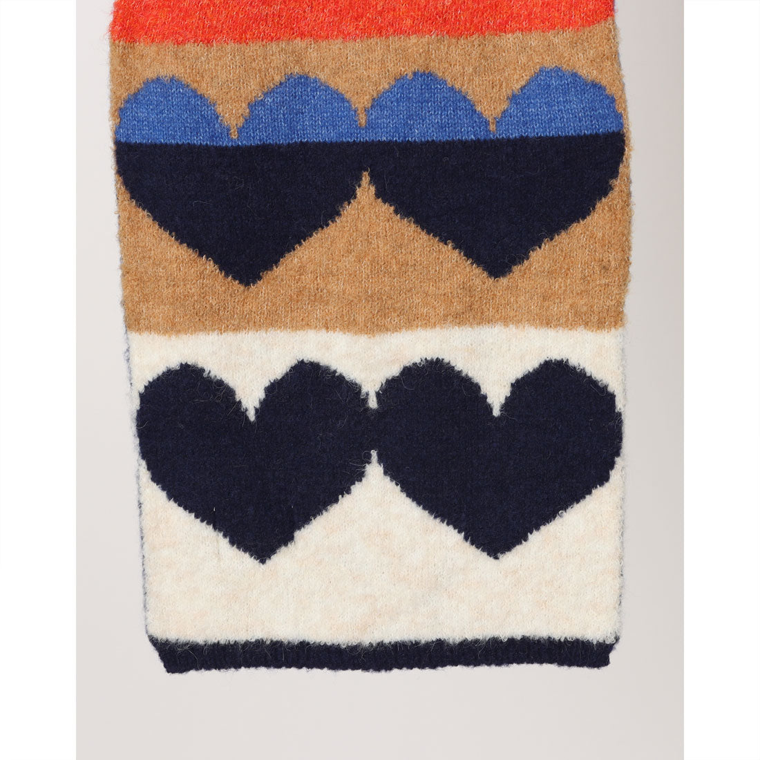 エスタ estaa 【洗える】ニットマフラー 24×160cm ハートジャカード (ディープブルー) ディープブルー