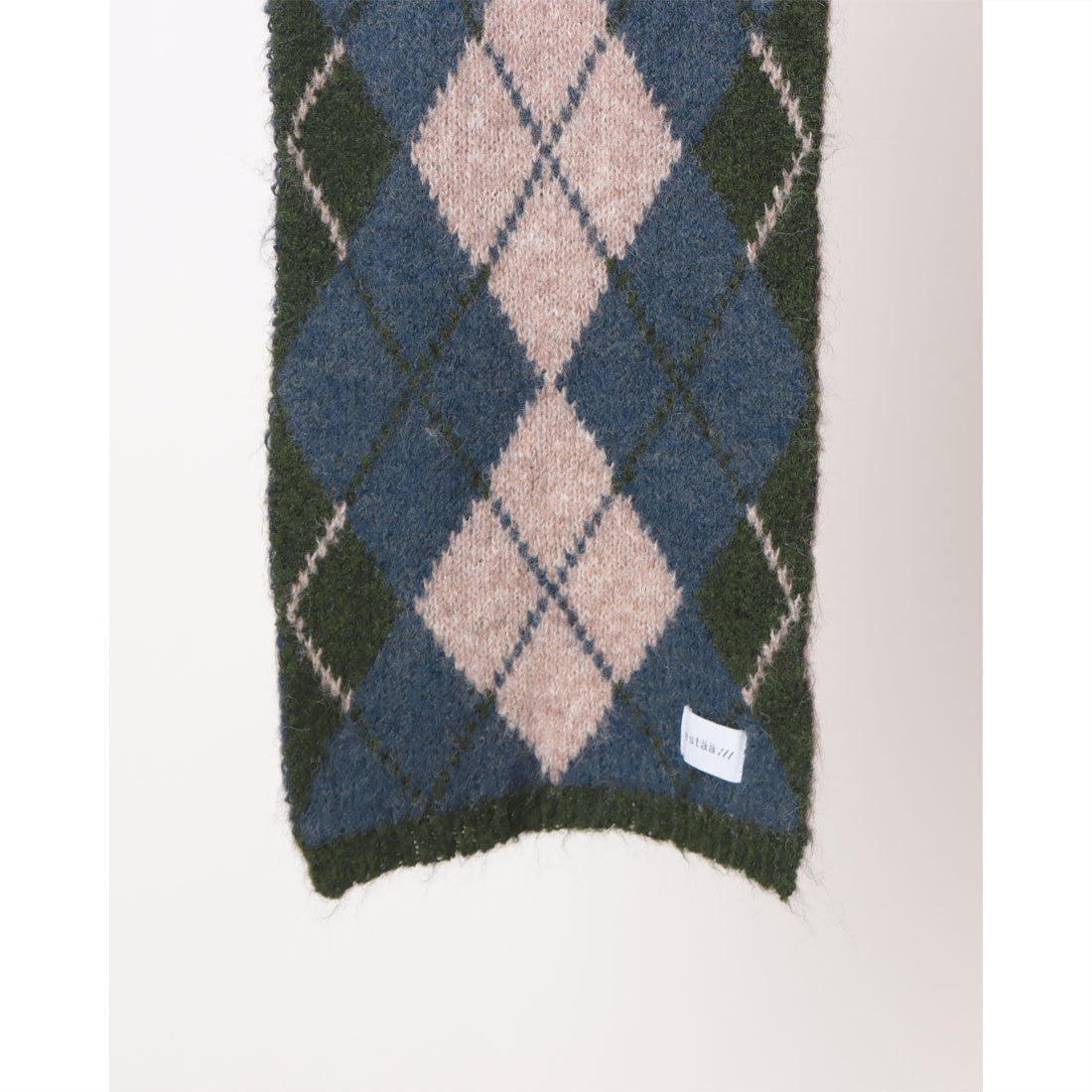 エスタ estaa 【洗える】ニットマフラー 30×184cm アーガイルジャカード (ディープブルー) ディープブルー