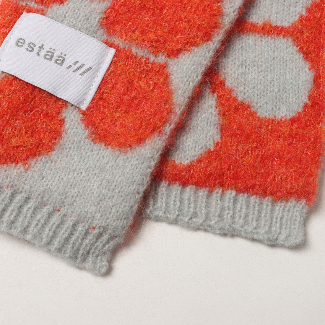 エスタ estaa 【洗える】ニットマフラー 24×160cm フラワージャカード (ベージュ) ベージュ