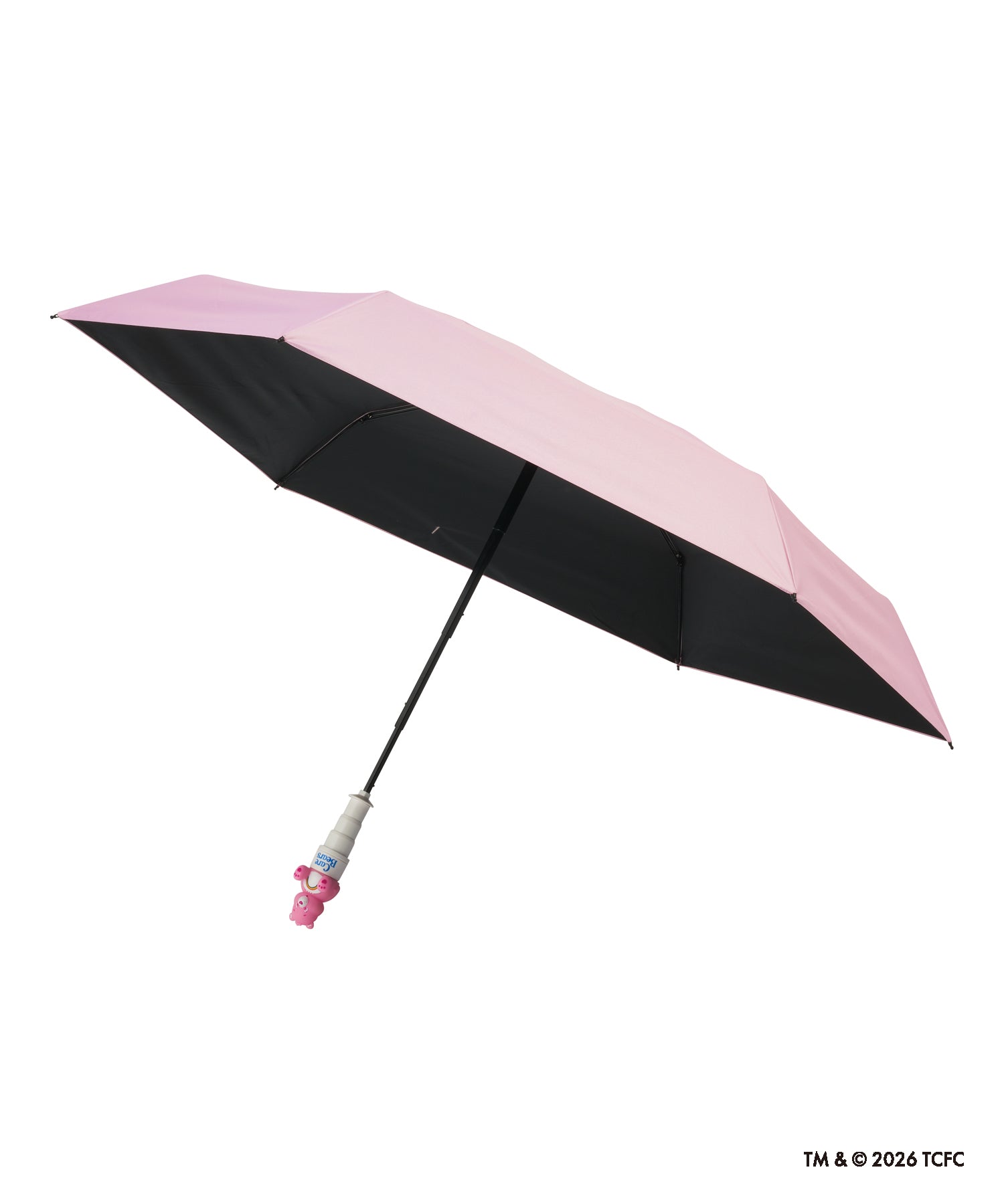【軽量快適収納グリップ】晴雨兼用折りたたみ日傘 ケアベア TM -チア- 遮光 遮熱 UV (ペールピンク) ペールピンク