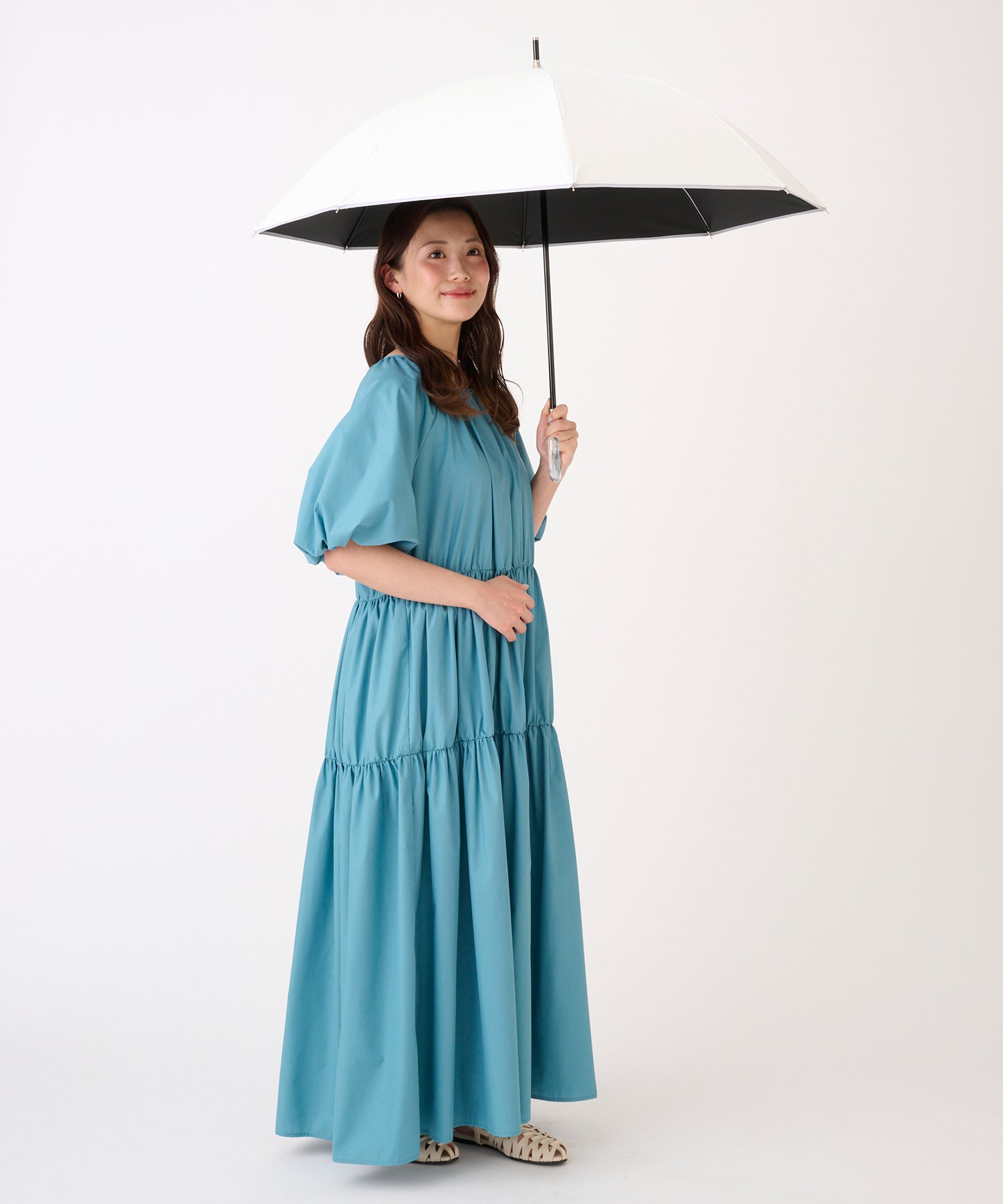 エスタ estaa 【WEB限定 ジャンプ傘】晴雨兼用日傘 ショート傘 ラディクール 遮光 遮熱 UV ユニセックス (ライトグレー) ライトグレー