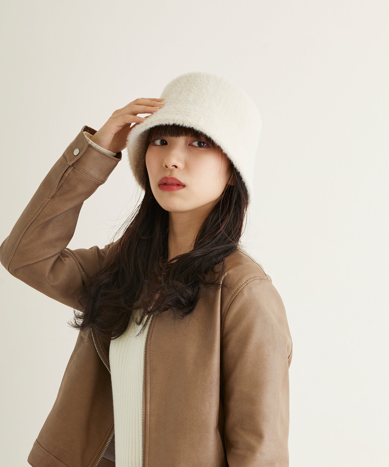 エスタ estaa estaa(エスタ)アンゴラ風 バケットハット (モカブラウン) モカブラウン