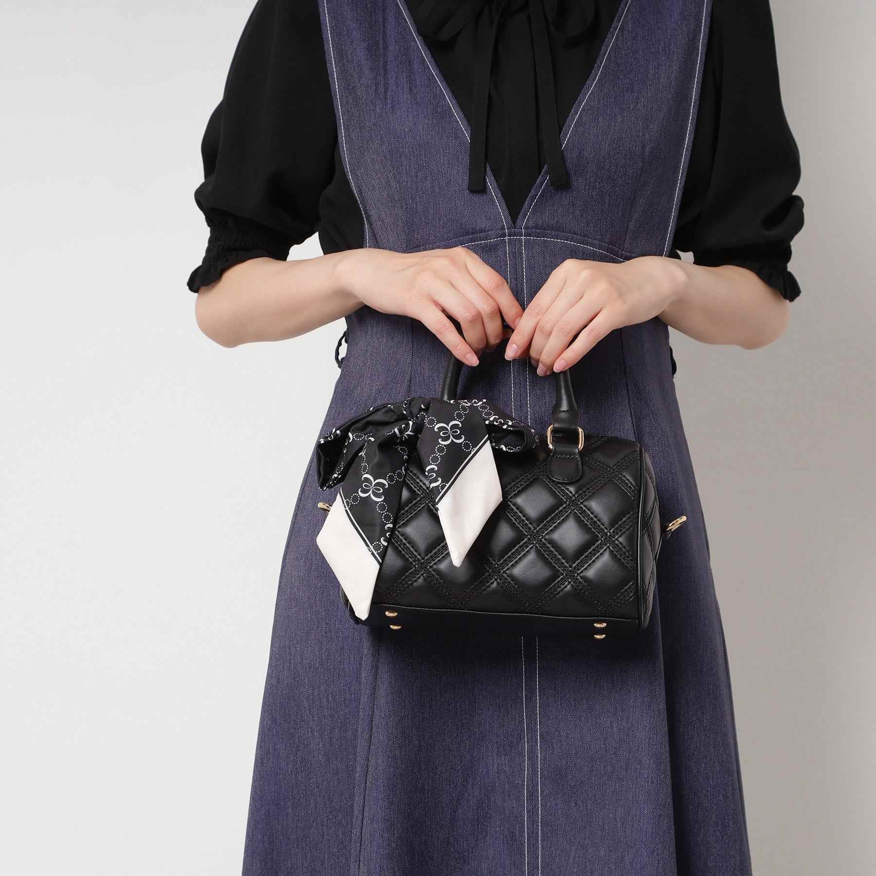 エスペランサ ESPERANZA スカーフリボンキルティングバッグ (アイボリー(004)) アイボリー(004)