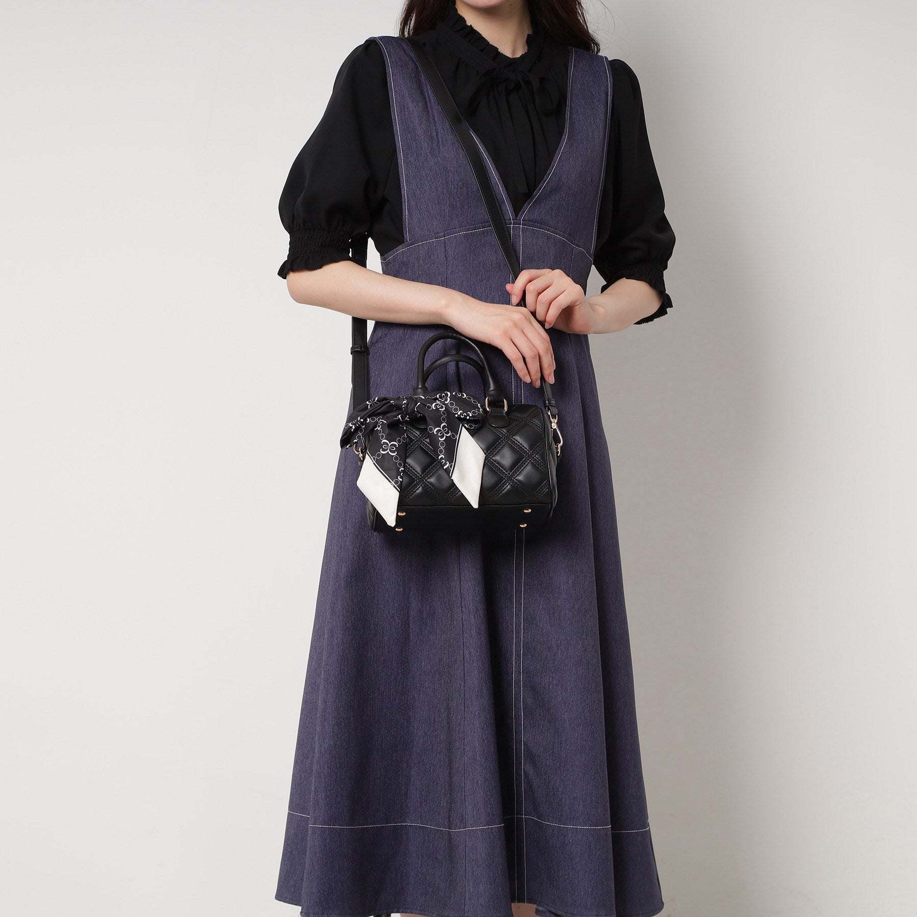 エスペランサ ESPERANZA スカーフリボンキルティングバッグ (アイボリー(004)) アイボリー(004)