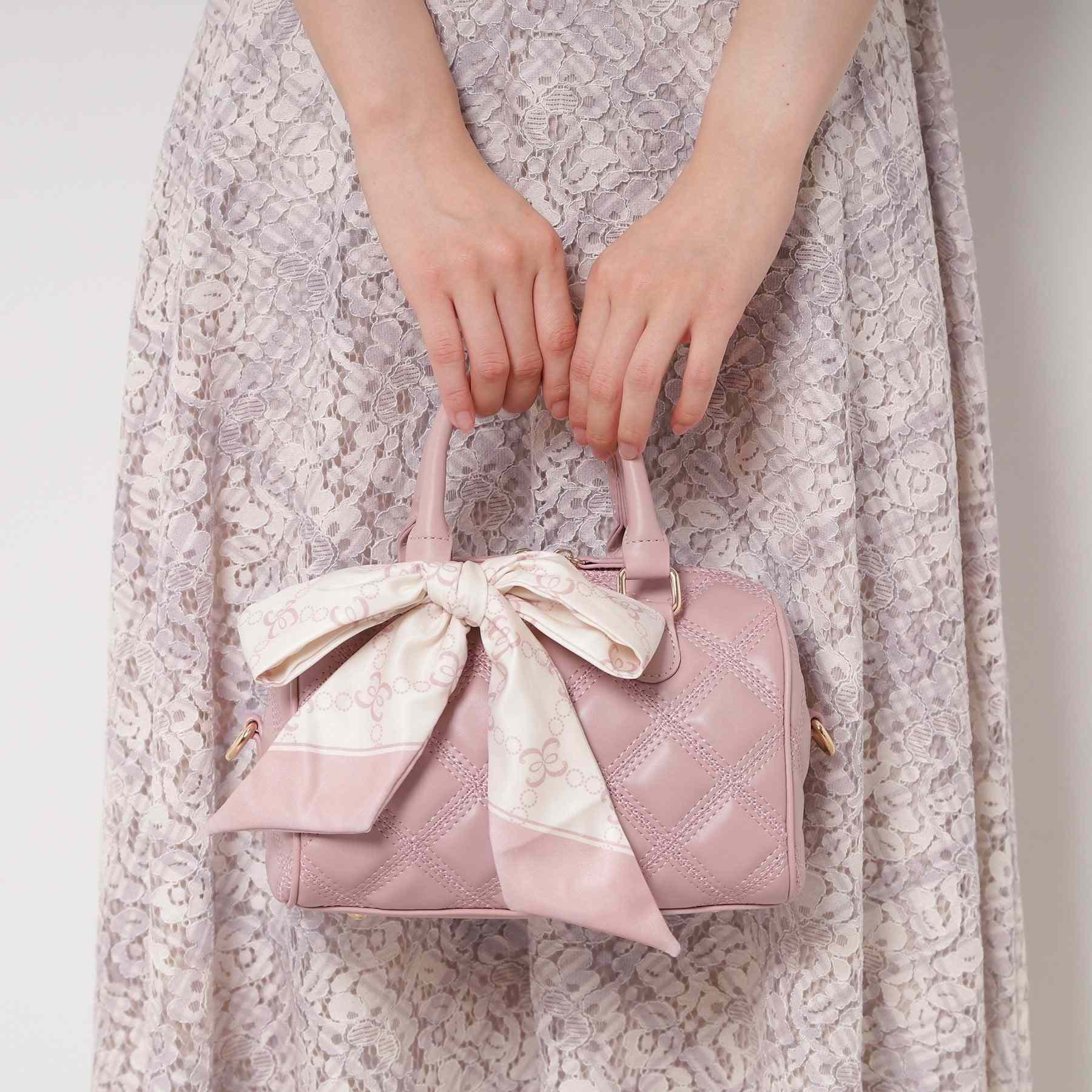 エスペランサ ESPERANZA スカーフリボンキルティングバッグ (アイボリー(004)) アイボリー(004)