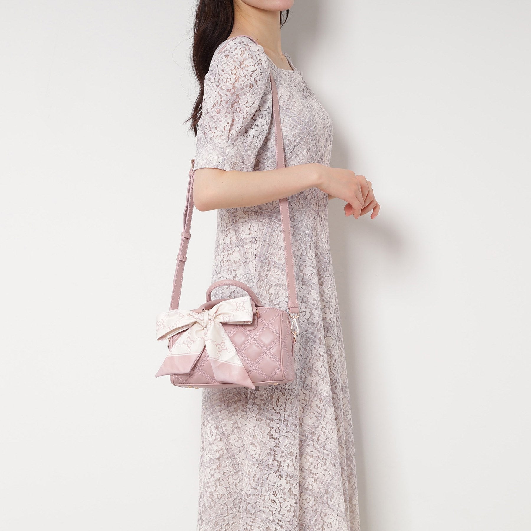 エスペランサ ESPERANZA スカーフリボンキルティングバッグ (アイボリー(004)) アイボリー(004)