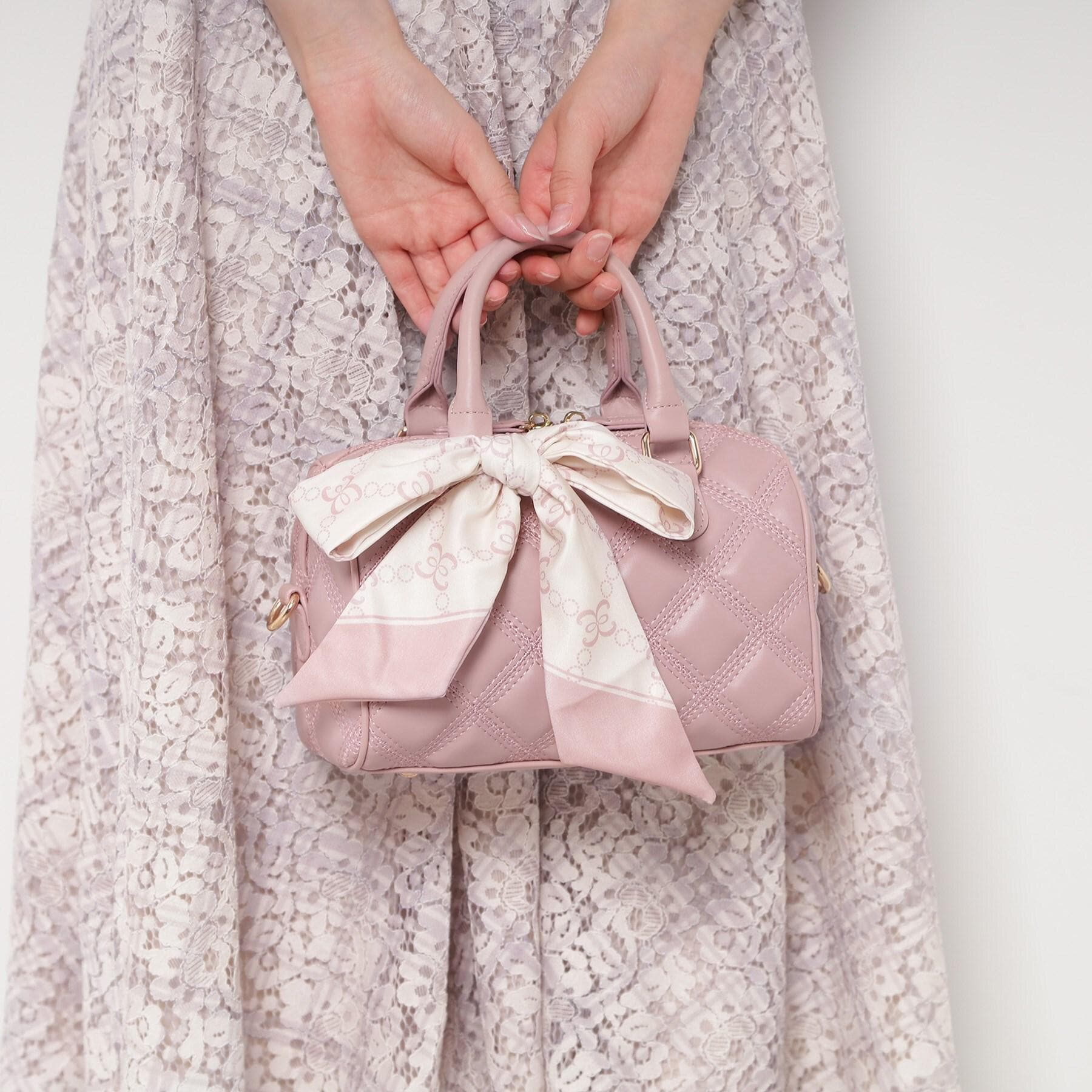 エスペランサ ESPERANZA スカーフリボンキルティングバッグ (アイボリー(004)) アイボリー(004)