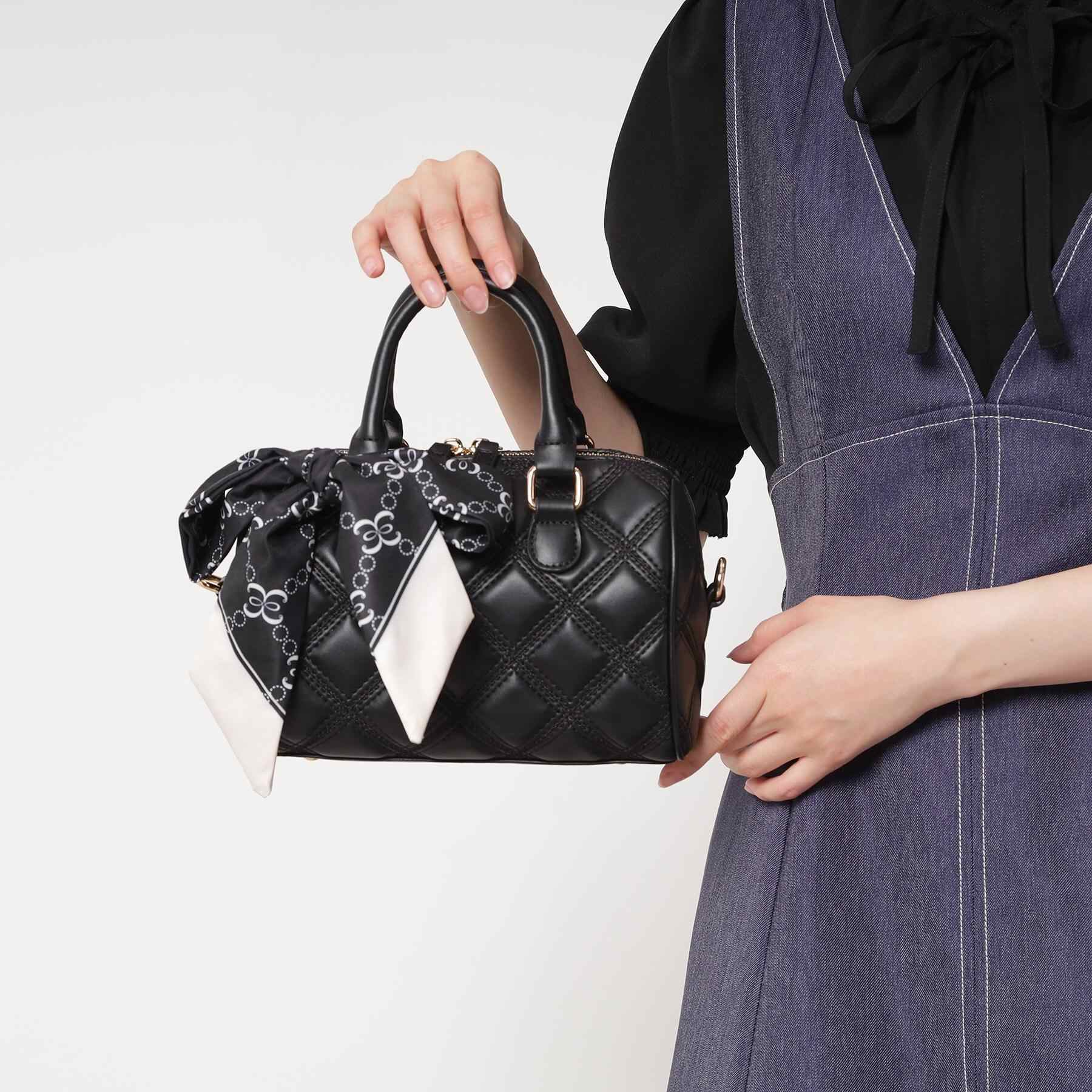 エスペランサ ESPERANZA スカーフリボンキルティングバッグ (ブラック(019)) ブラック(019)