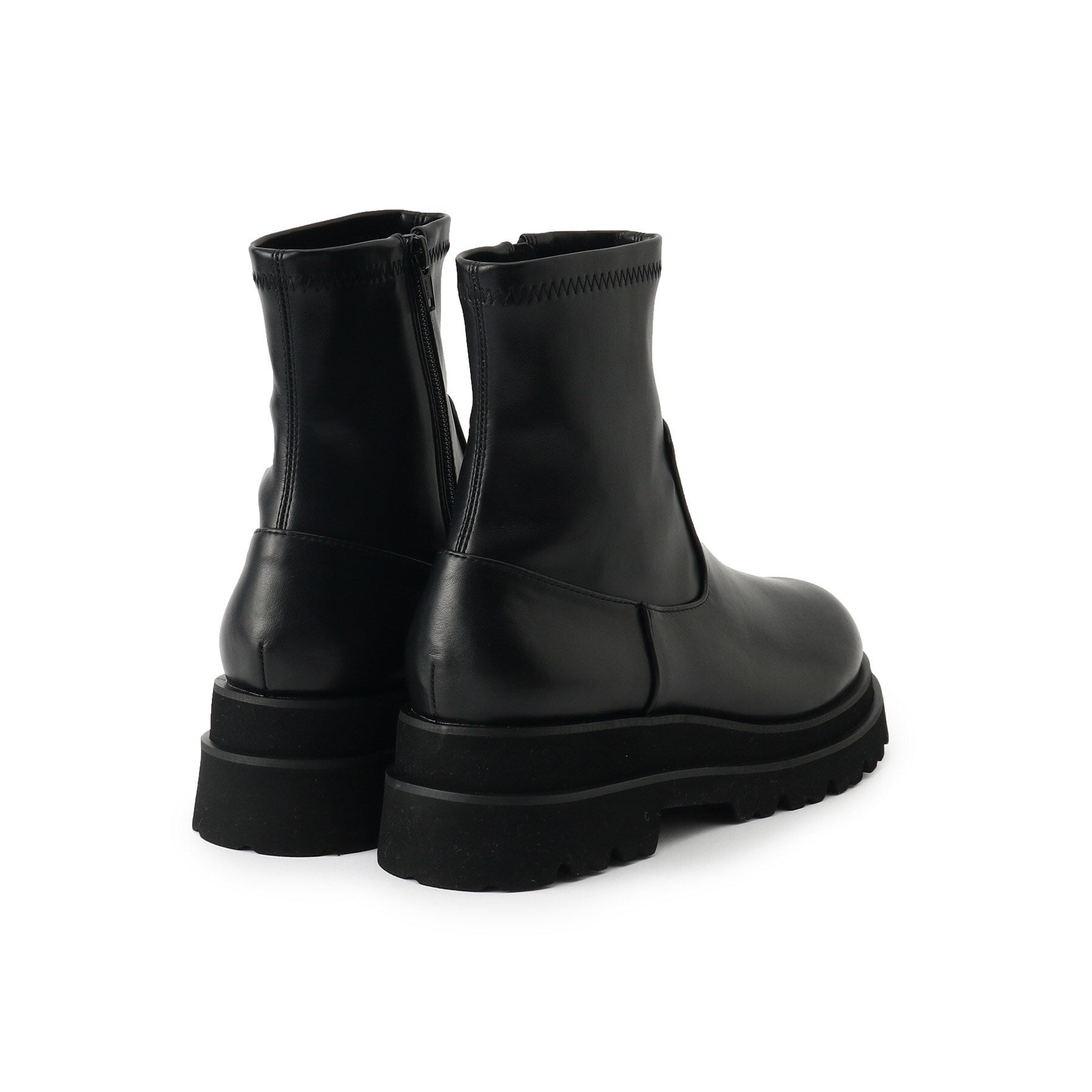 エスペランサ ESPERANZA 厚底トラックソールショートブーツ レイン対応 (ブラック(019)) ブラック(019)