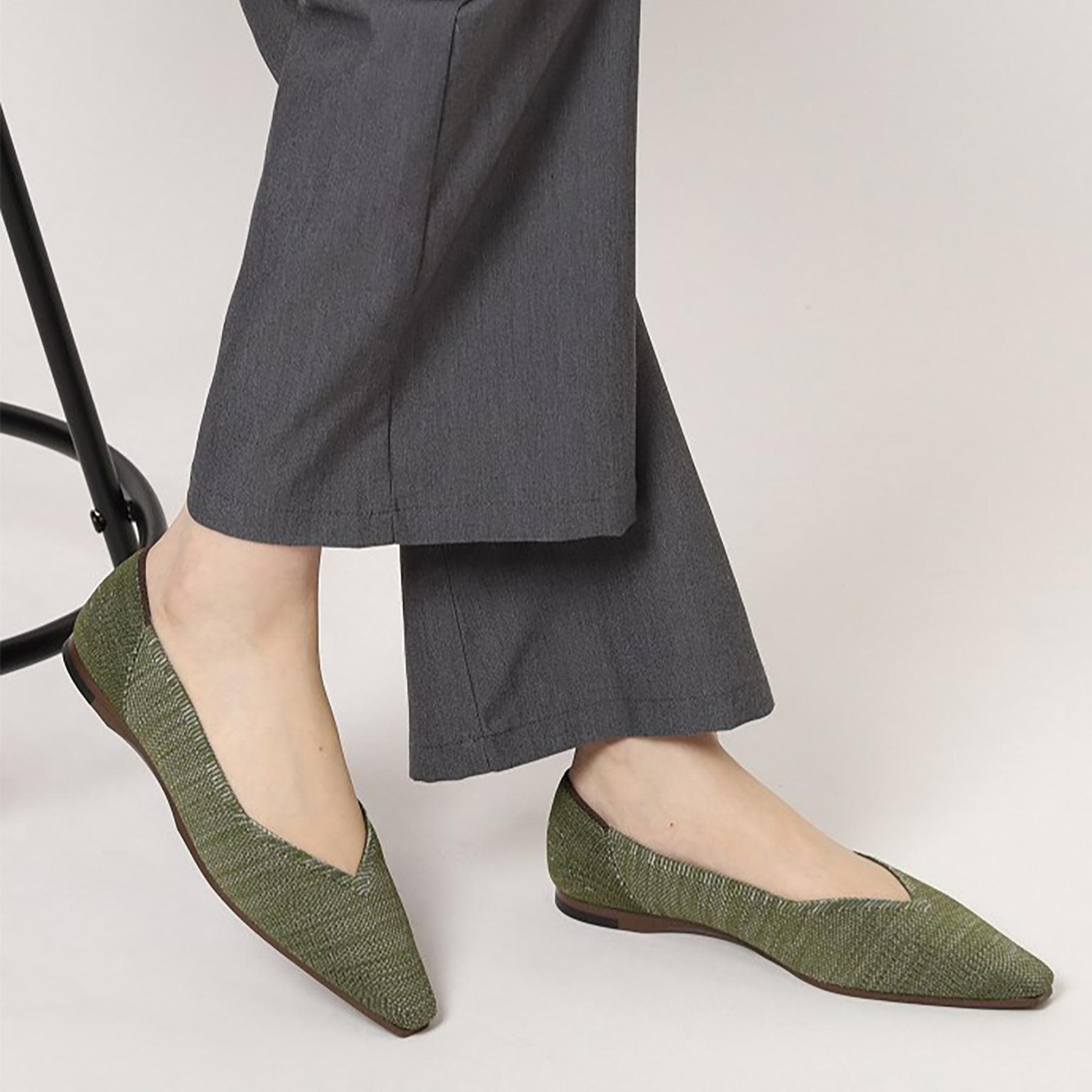 エスペランサ ESPERANZA Oito和紙フラットパンプス (グリーン(022)) グリーン(022)