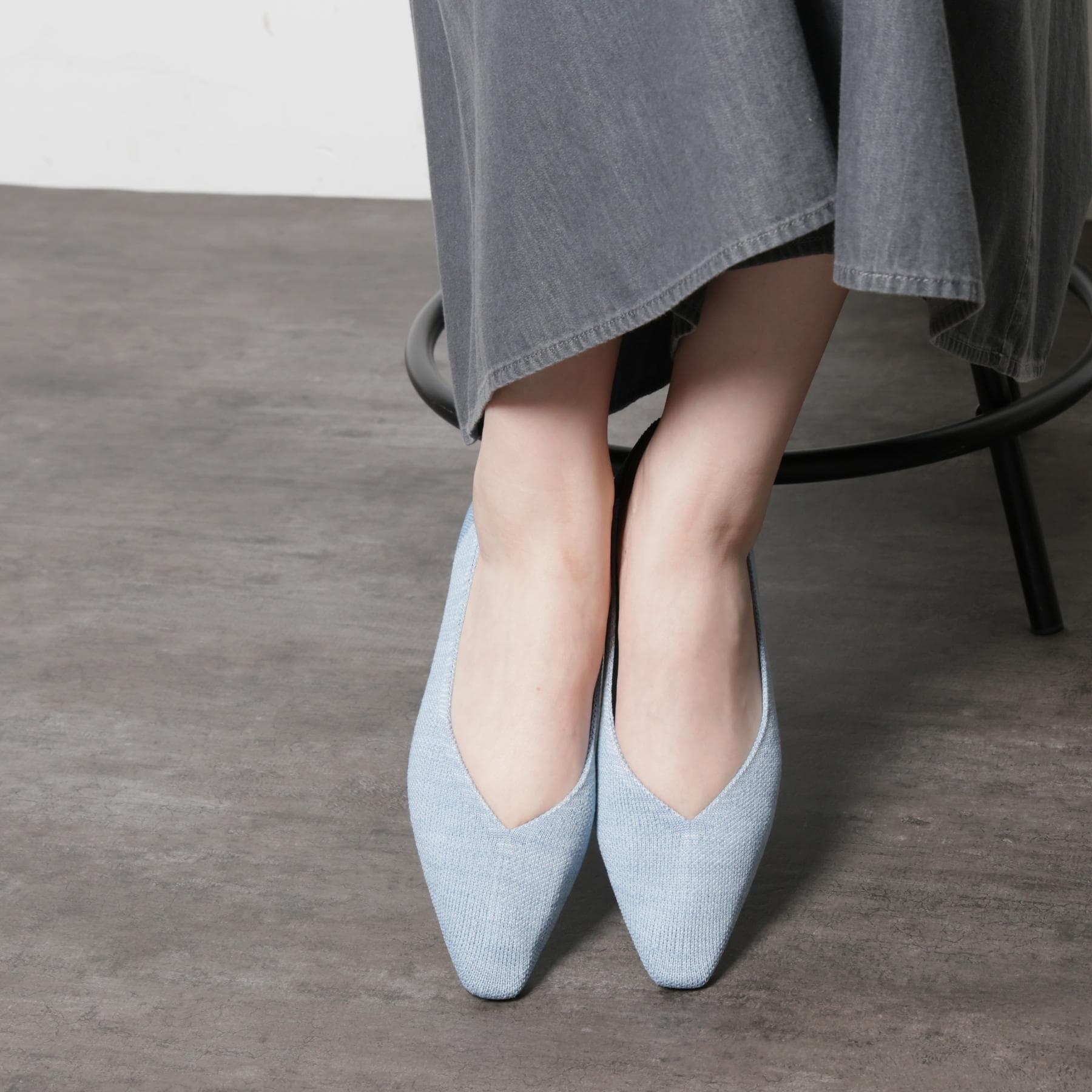 エスペランサ ESPERANZA Oito和紙フラットパンプス (サックスブルー(090)) サックスブルー(090)