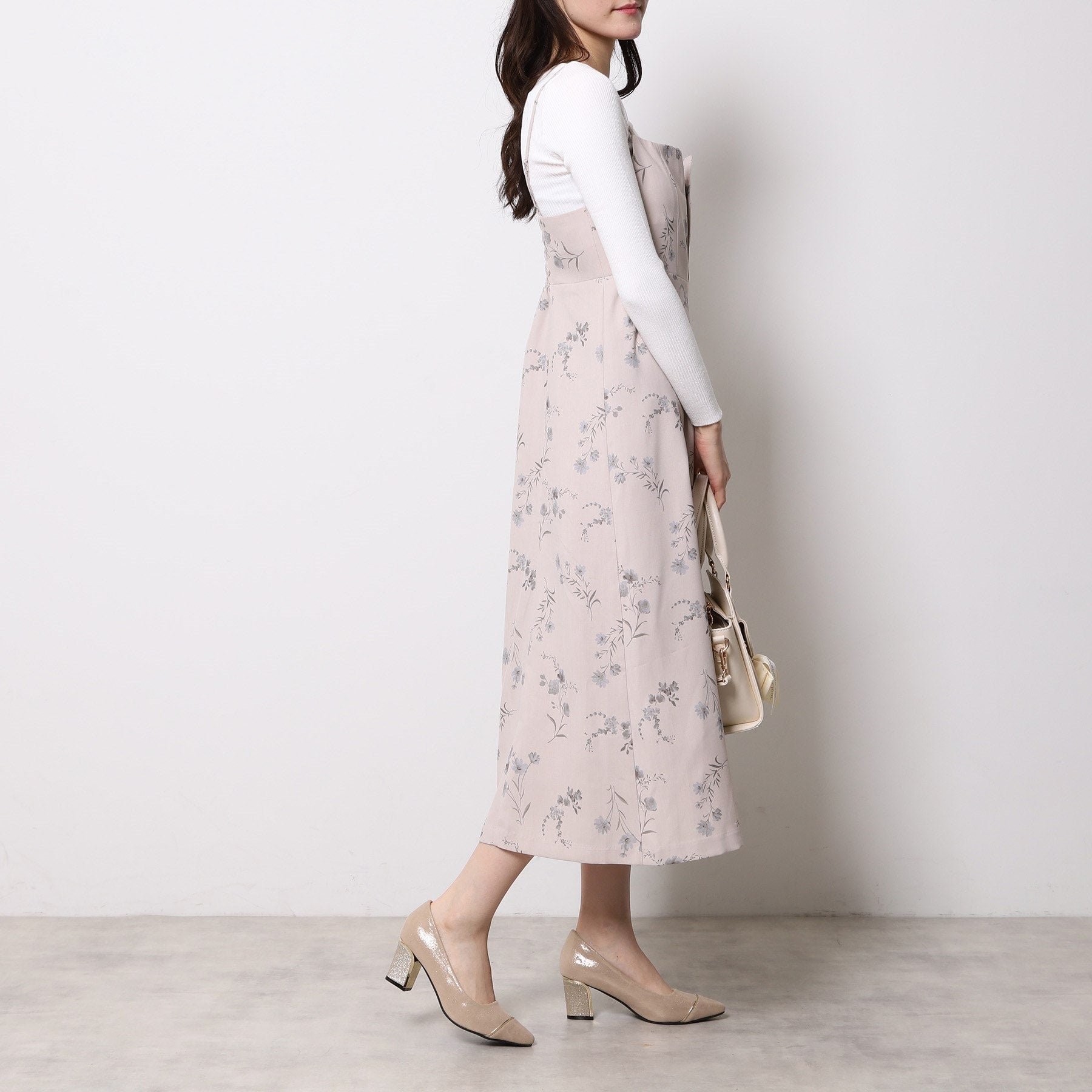 エスペランサ ESPERANZA ラメヒールゴールドラインパンプス (ブラック(019)) ブラック(019)