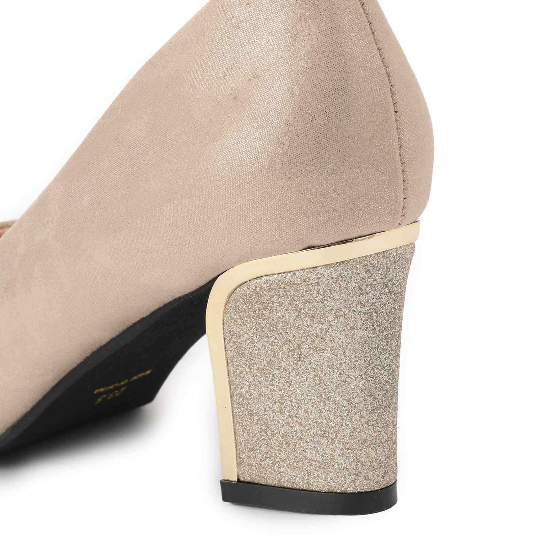 エスペランサ ESPERANZA ラメヒールゴールドラインパンプス (ブラック(019)) ブラック(019)