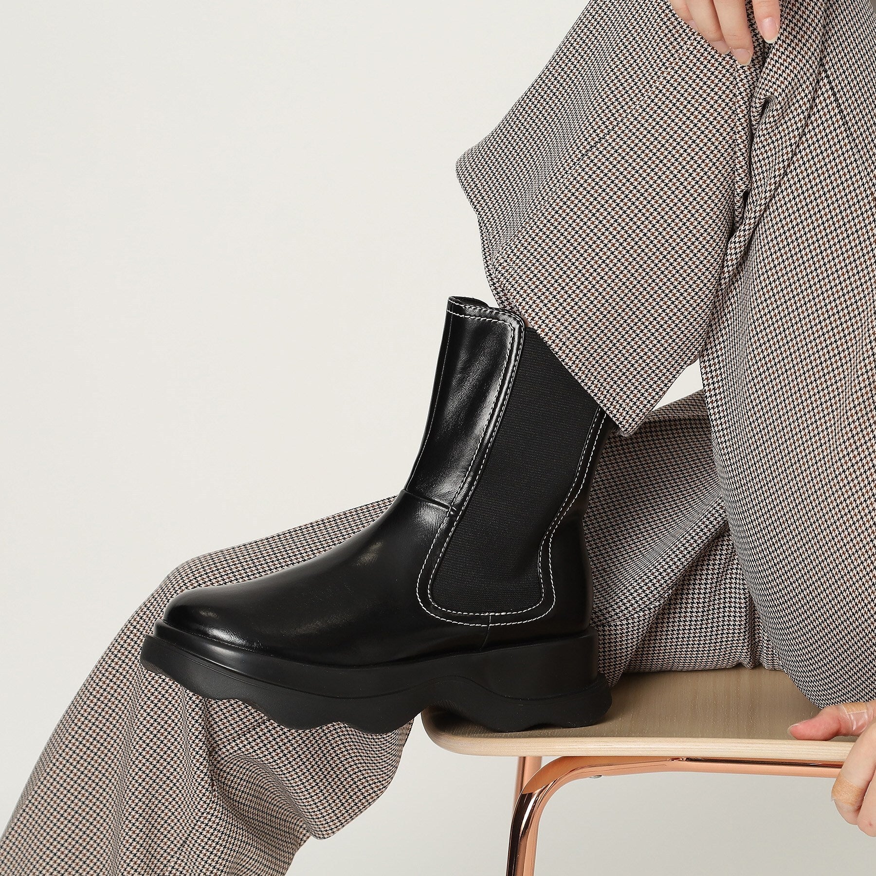 エスペランサ ESPERANZA ウェーブソールサイドゴアショートブーツ (ブラック(019)) ブラック(019)