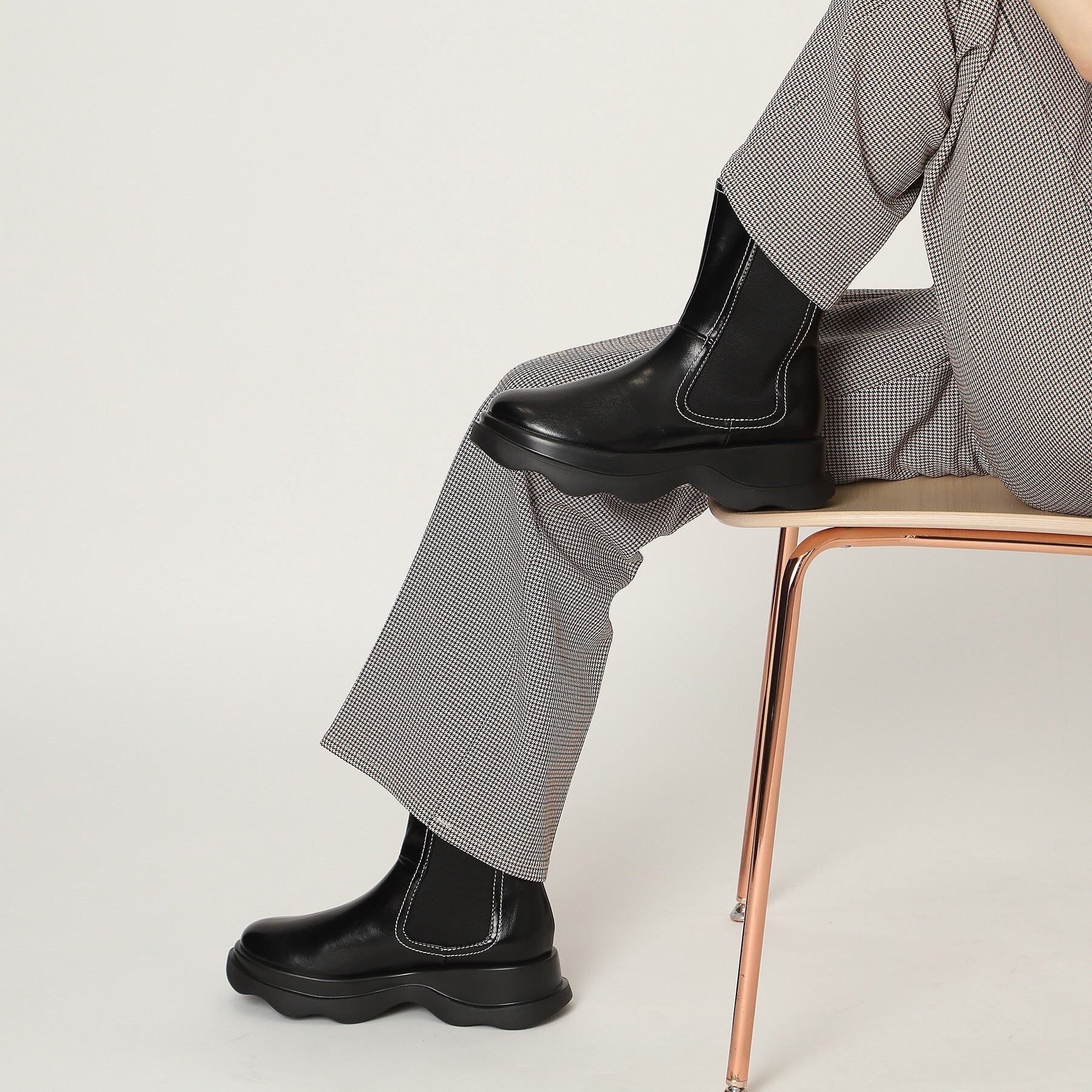 エスペランサ ESPERANZA ウェーブソールサイドゴアショートブーツ (ブラック(019)) ブラック(019)