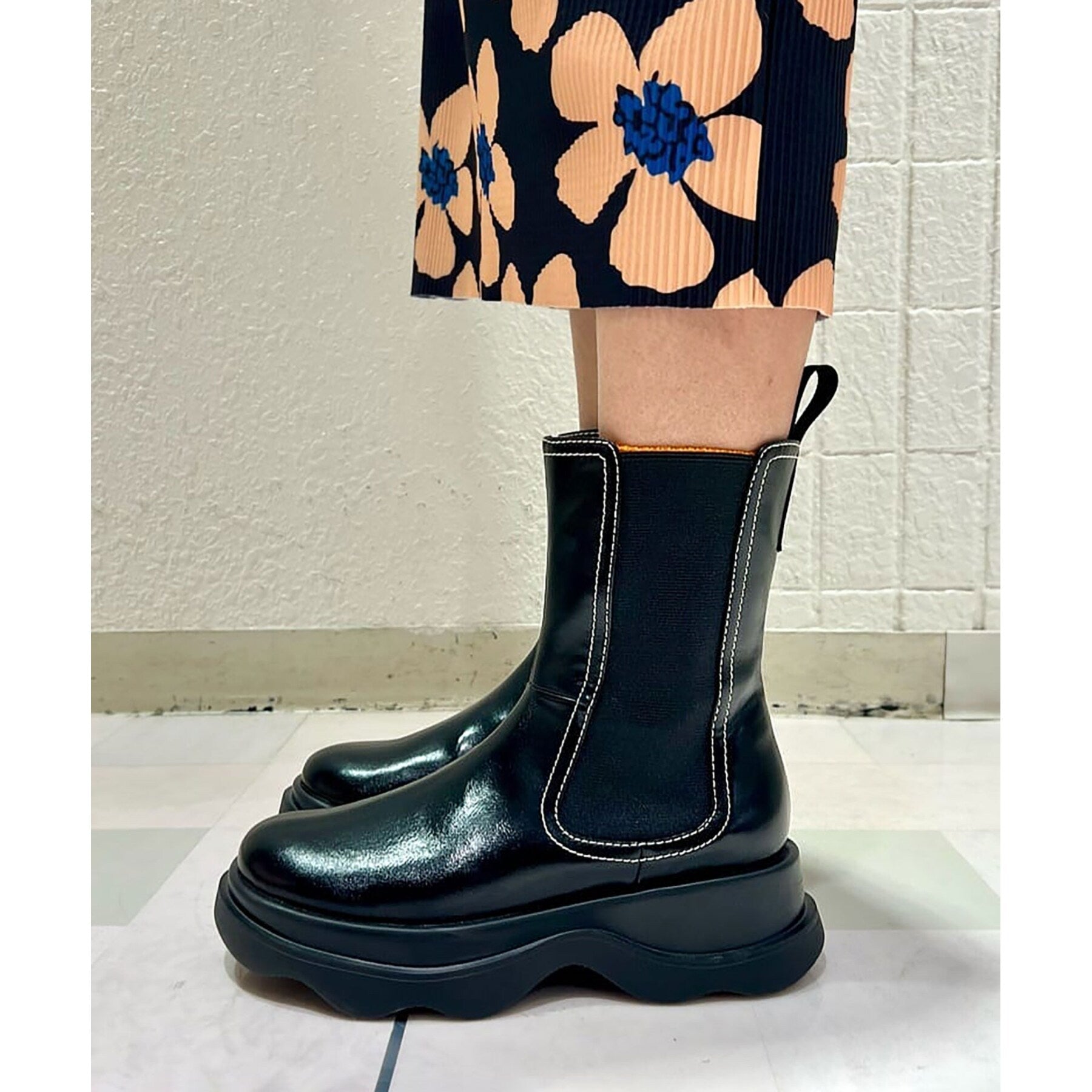 エスペランサ ESPERANZA ウェーブソールサイドゴアショートブーツ (ブラック(019)) ブラック(019)