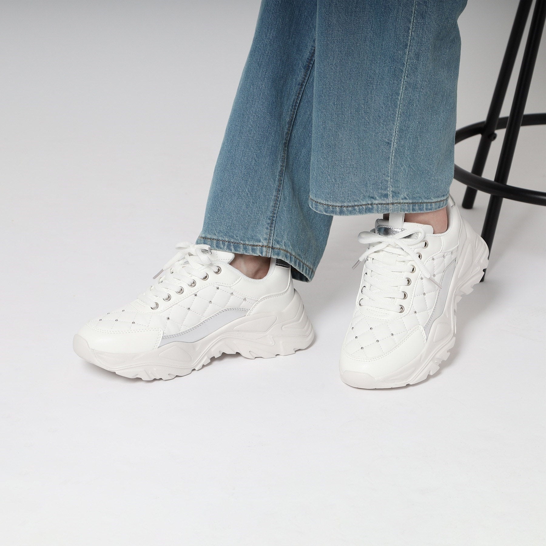 エスペランサ ESPERANZA キルティングスニーカー 24SS (ホワイト(001)) ホワイト(001)