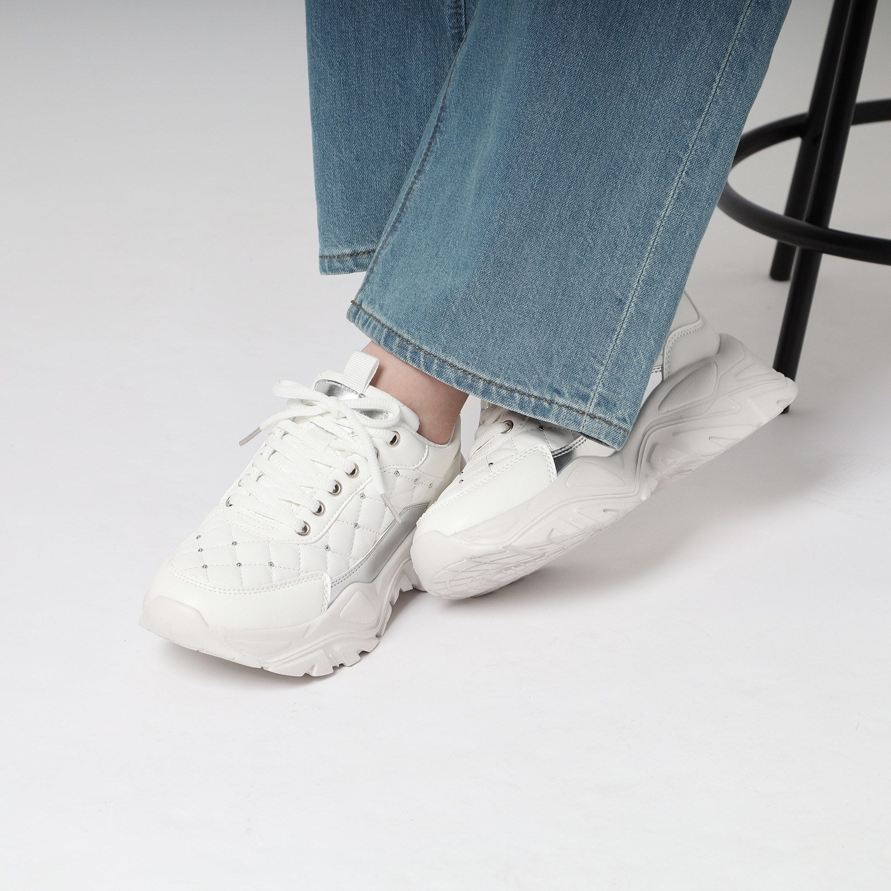 エスペランサ ESPERANZA キルティングスニーカー 24SS (ホワイト(001)) ホワイト(001)