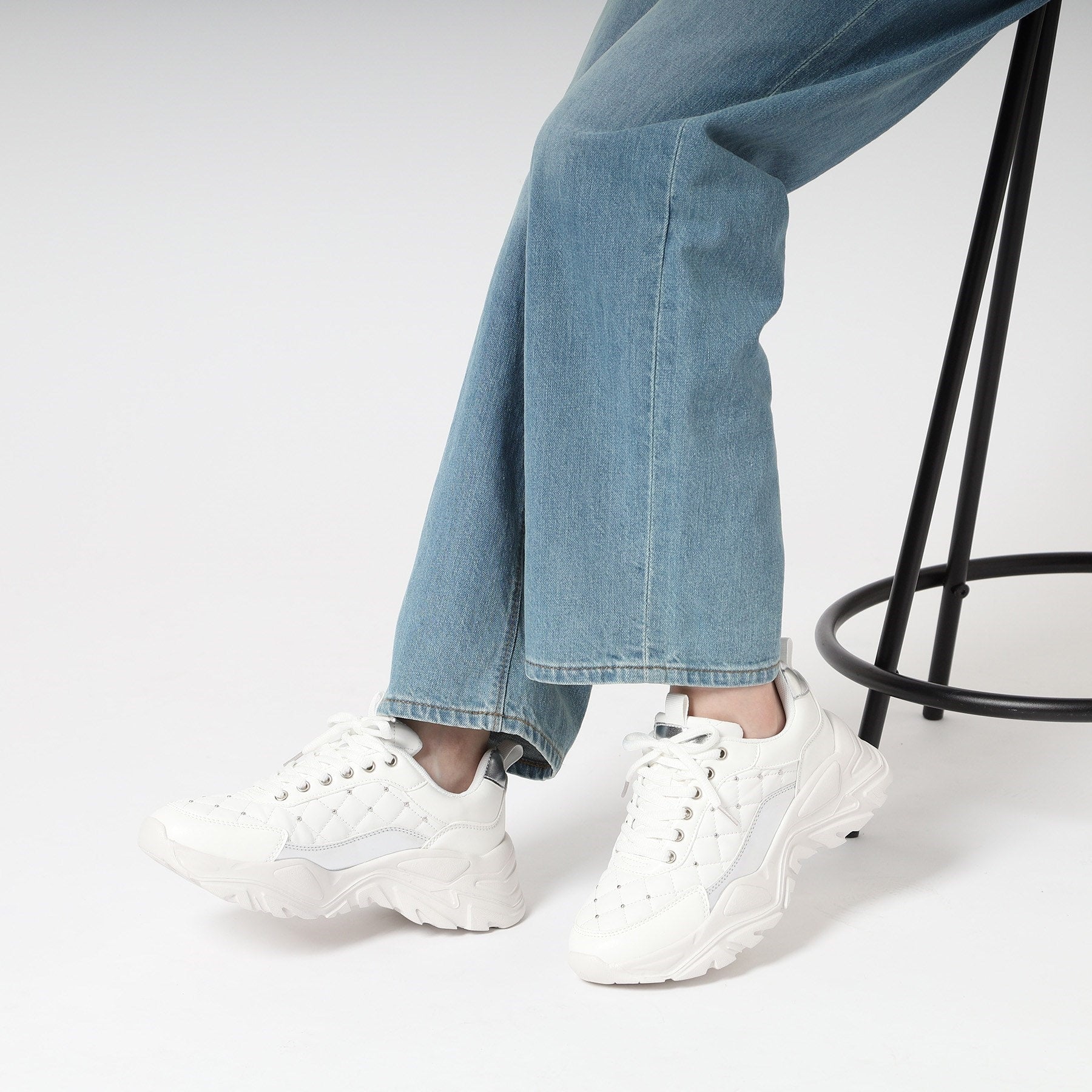 エスペランサ ESPERANZA キルティングスニーカー 24SS (ホワイト(001)) ホワイト(001)