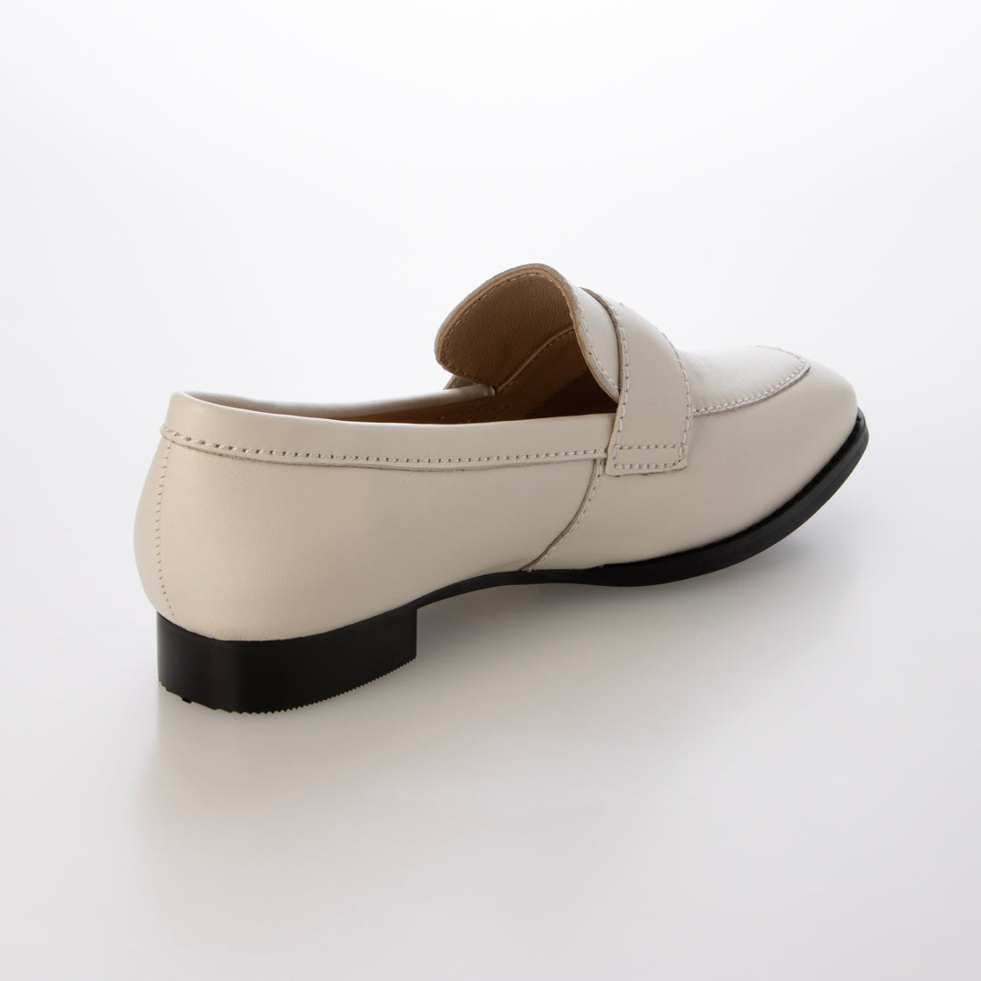 エスゴ ESGO 上質本革スクエアトゥローファー (アイボリー) アイボリー