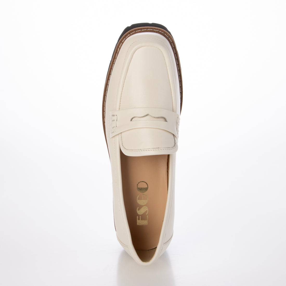 エスゴ ESGO 本革クラシック コインローファー (アイボリー) アイボリー