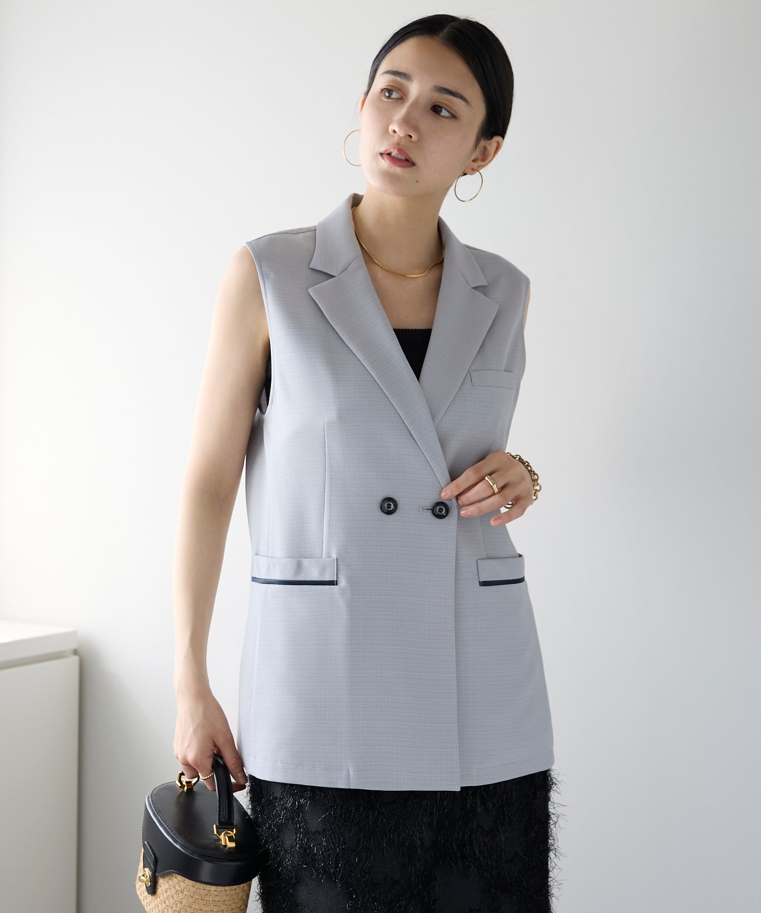 エトレプレ etre pret ジレ (ネイビー) ネイビー