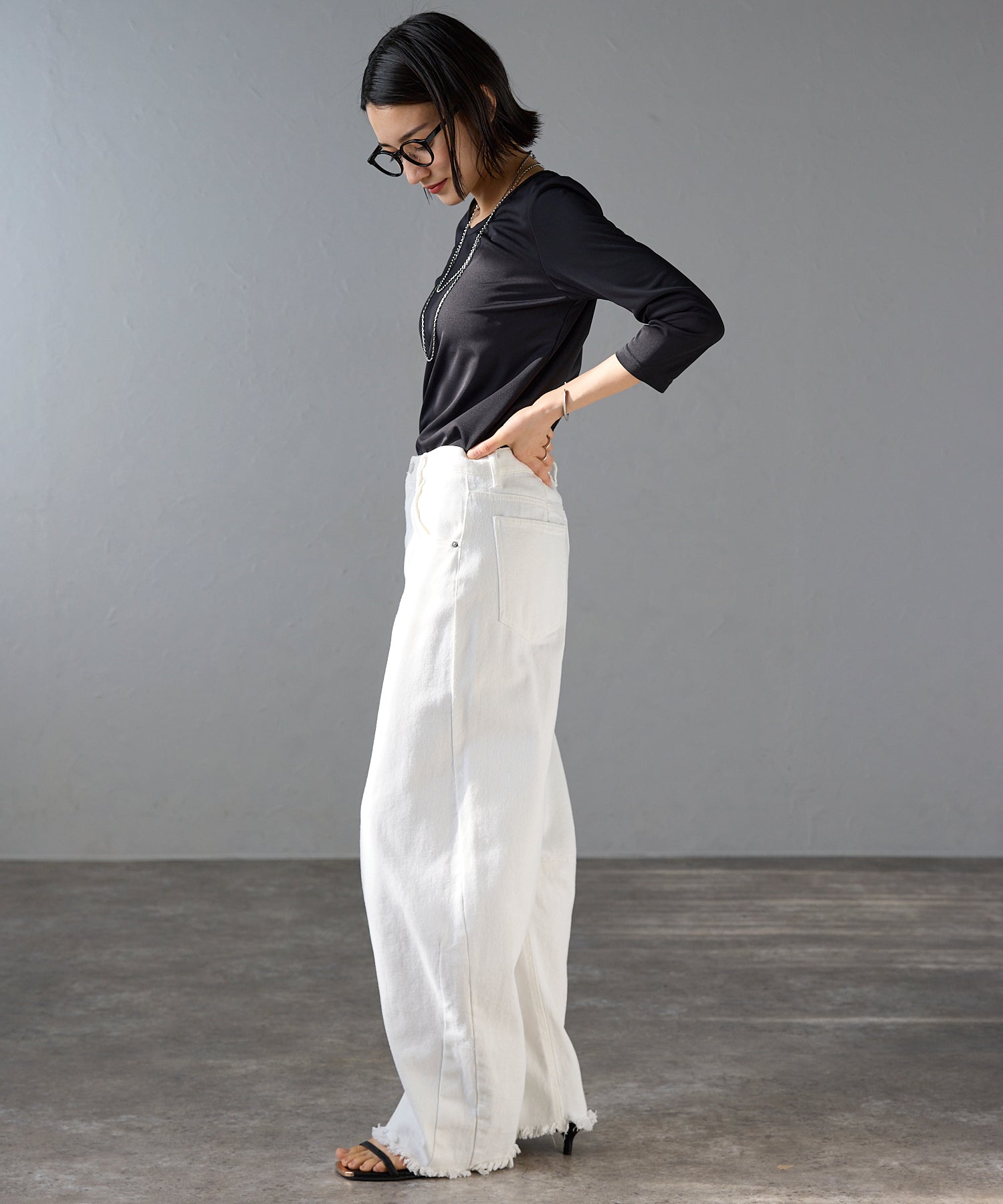 エトレプレ etre pret 七分袖カットソー (ホワイト) ホワイト