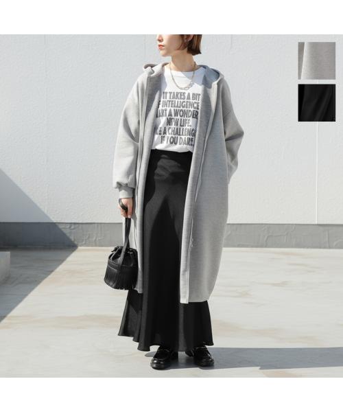 ユーフォリック euphoric' euphoric' ロングフーディー EU-CT5312 パーカー (85/GRAY-MOKU/ライトグレー) 85/GRAY-MOKU/ライトグレー