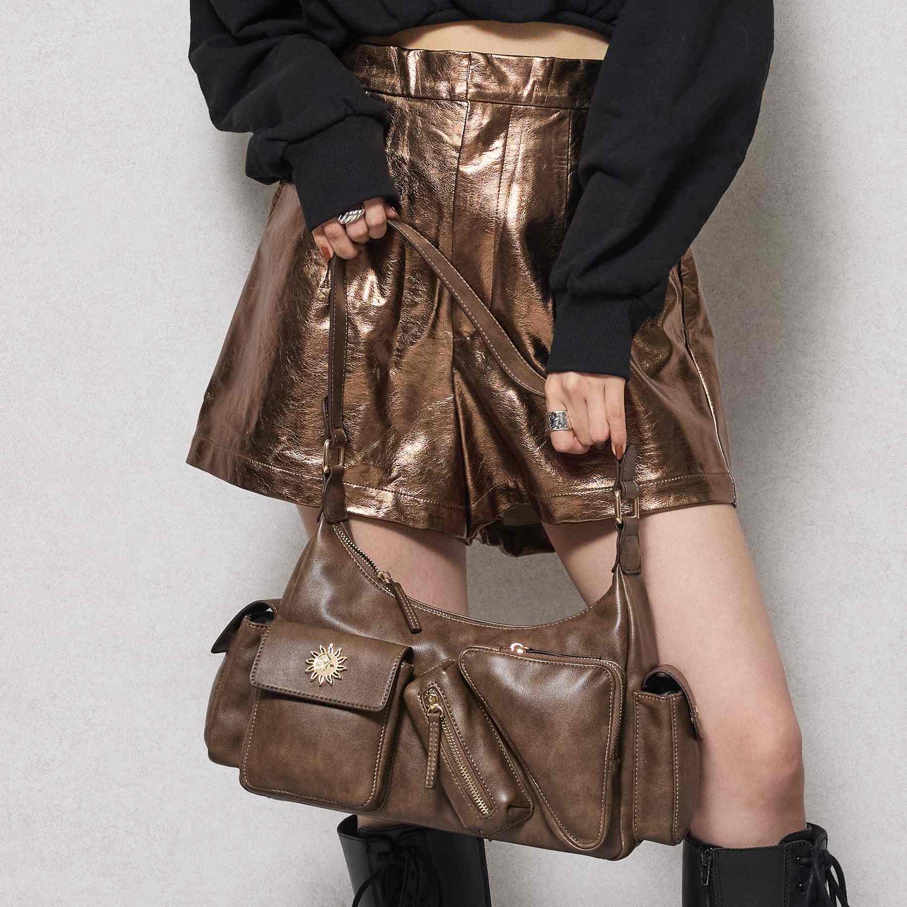 エヴリス EVRIS 【EVRIS/エヴリス】SUNNY マルチポケットワイドショルダーバッグ (BRN51) BRN51